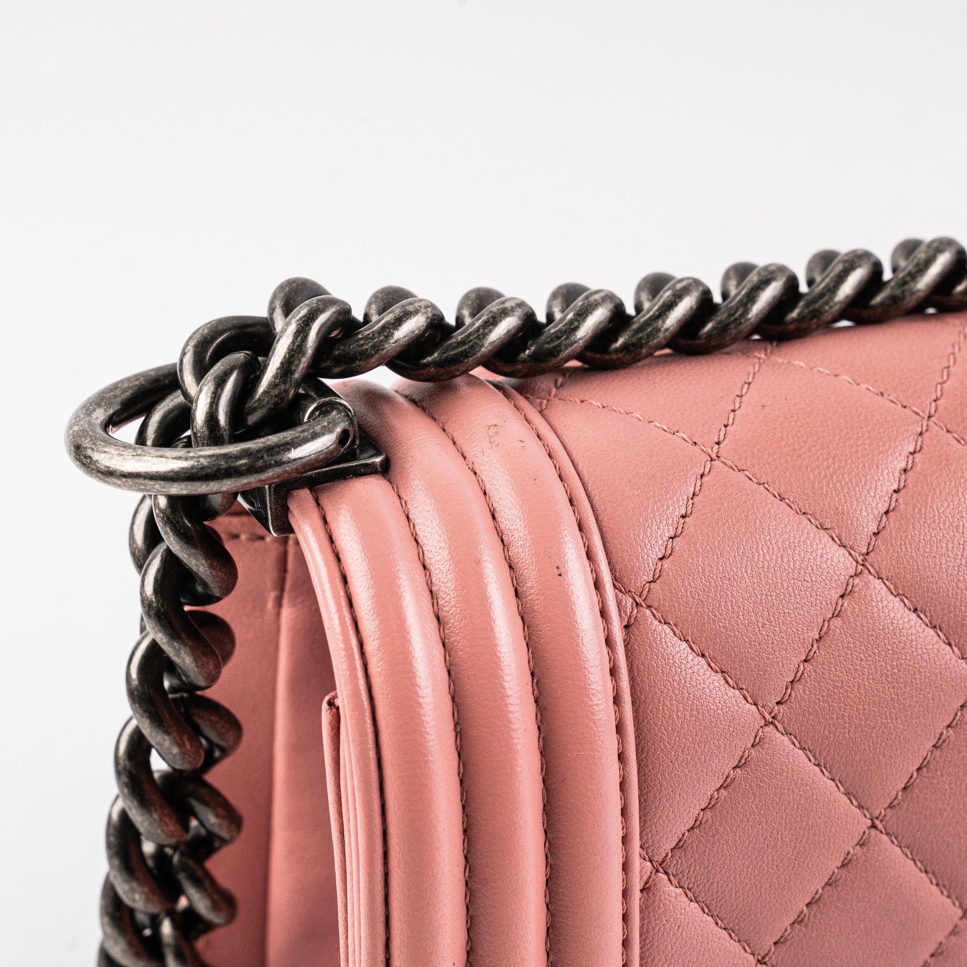 Chanel Small Lambskin Boy Bag in Pink - Luxury Crossbody Handbag for Women | Perfect for Date Night, Parties & Everyday Elegance