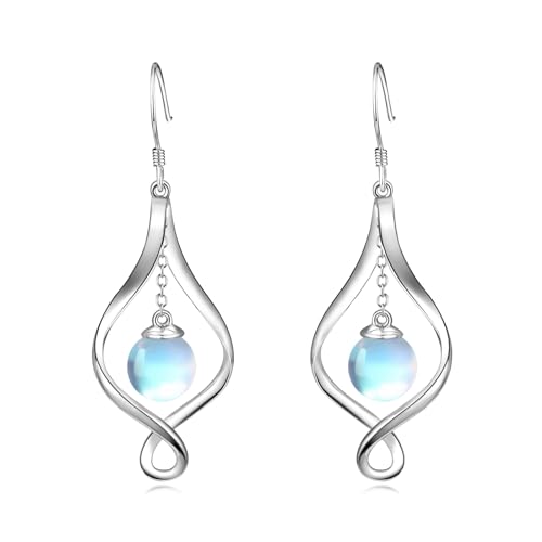 Silver moonstone earrings