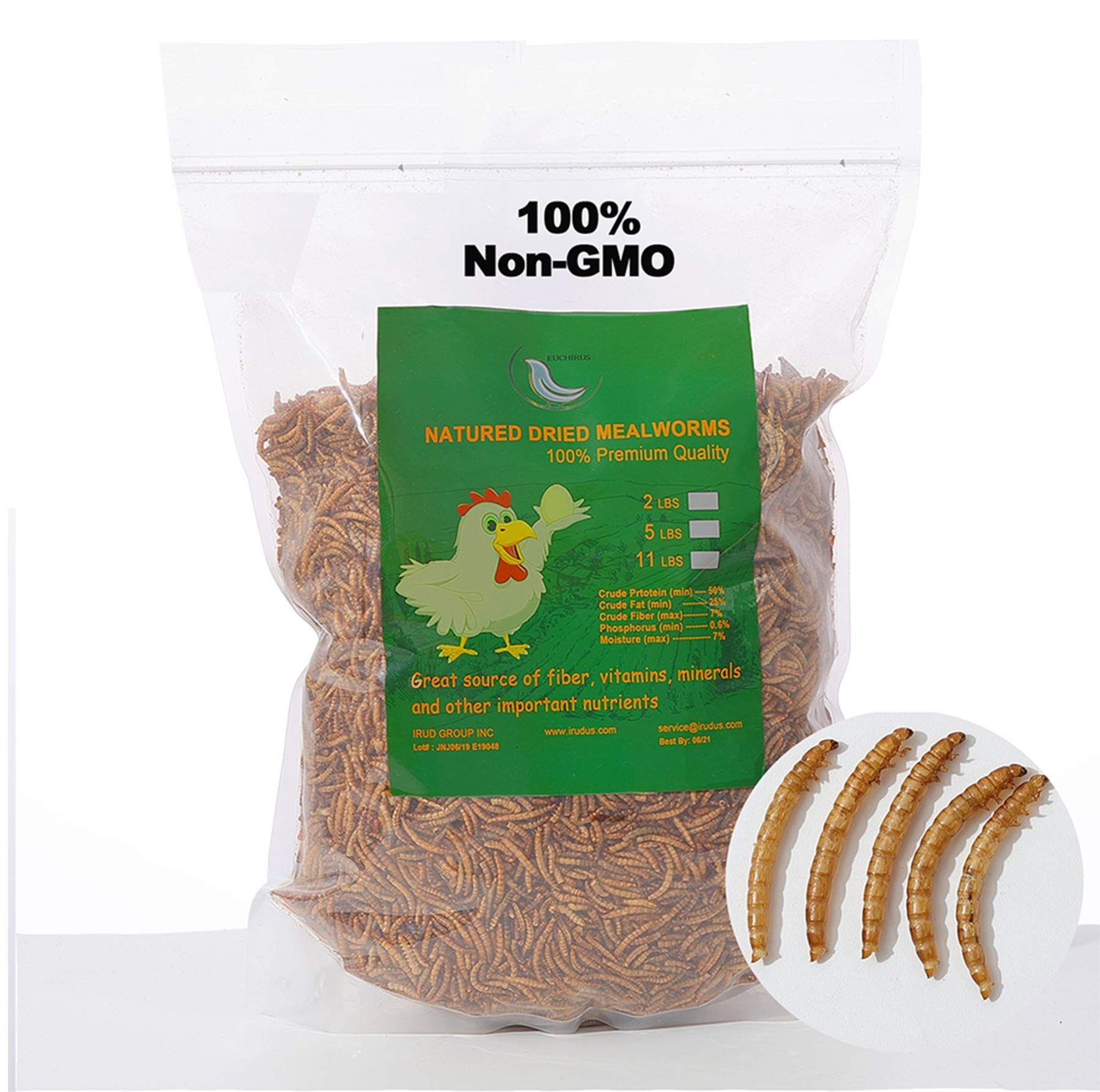 44LBS Dried Mealworms for Chickens - 100% Natural Non-GMO High Protein Poultry Treats - Perfect for Chickens, Ducks, Geese & Wild Birds - Ideal for Backyard Flocks, Bird Feeding & Training Rewards