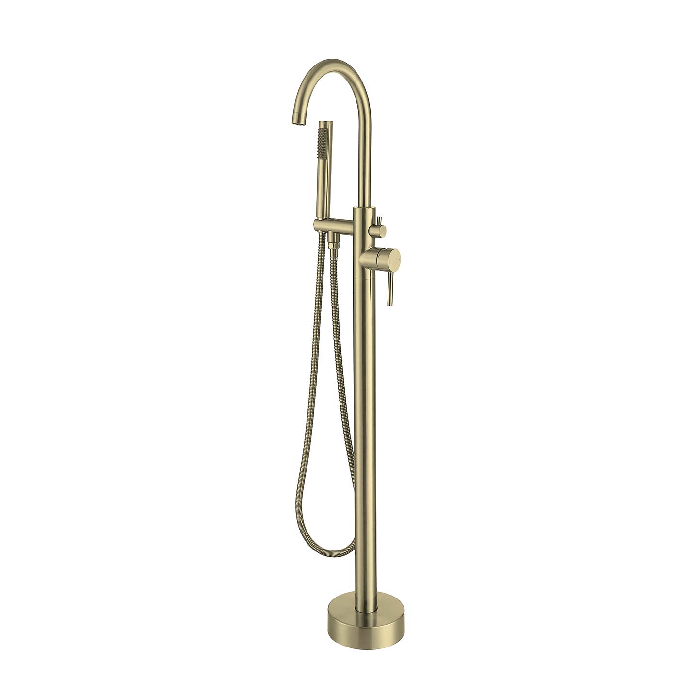 DAX Salerno Freestanding Bathtub Filler - Modern Matte Black Bathroom Faucet with Hand Shower (Model DAX 8285 BG) - Perfect for Luxury Master Bathrooms and Spa Retreats