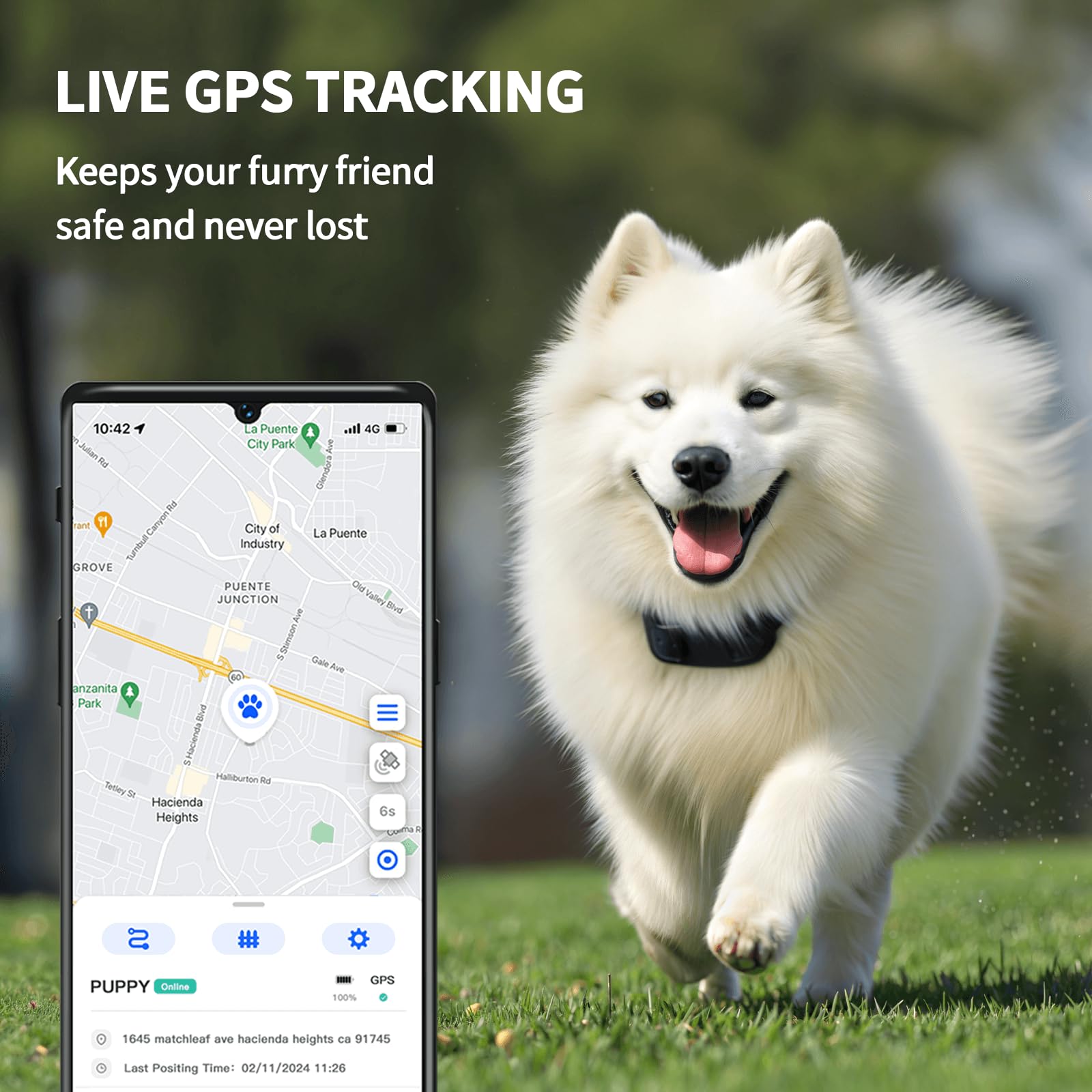 **No Subscription GPS Dog Tracker - Wireless Dog Fence with Long Battery Life, Unlimited Range & Waterproof - Ideal for Medium & Large Breeds (Black) - Perfect for Outdoor Adventures & Pet Safety**