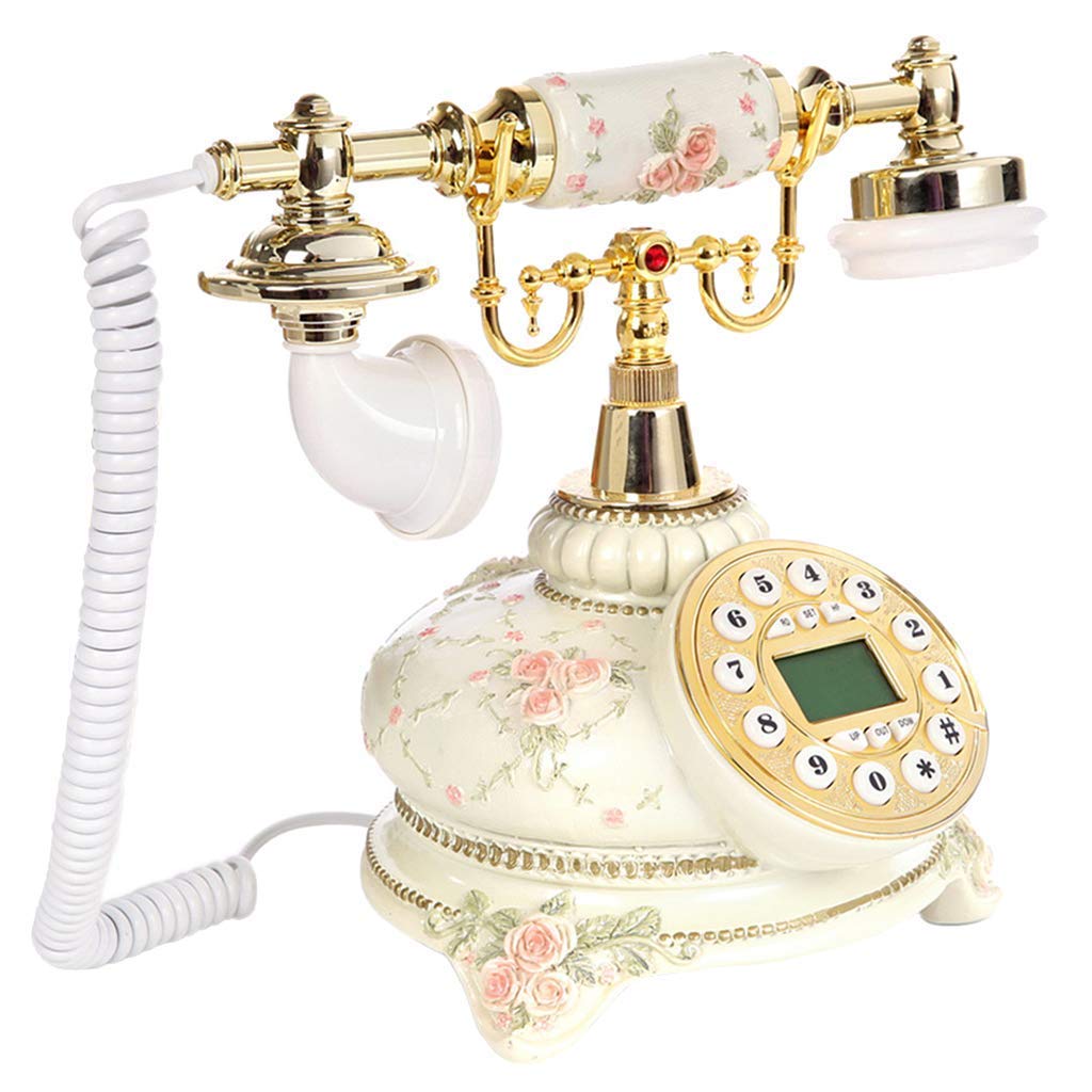 Vintage Retro Rotary Dial Phone - Classic European Style Corded Landline with Push Button Keypad for Home, Office & Living Room Decor | Perfect for Nostalgic Decor, Gift & Antique Collectors