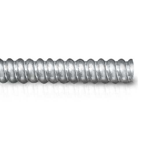 1 1/4 Inch Trade Size Electric Helically Wound Flexible Conduit - Galvanized Steel Type FSC Non-Jacketed for Industrial Wiring and Electrical Installations