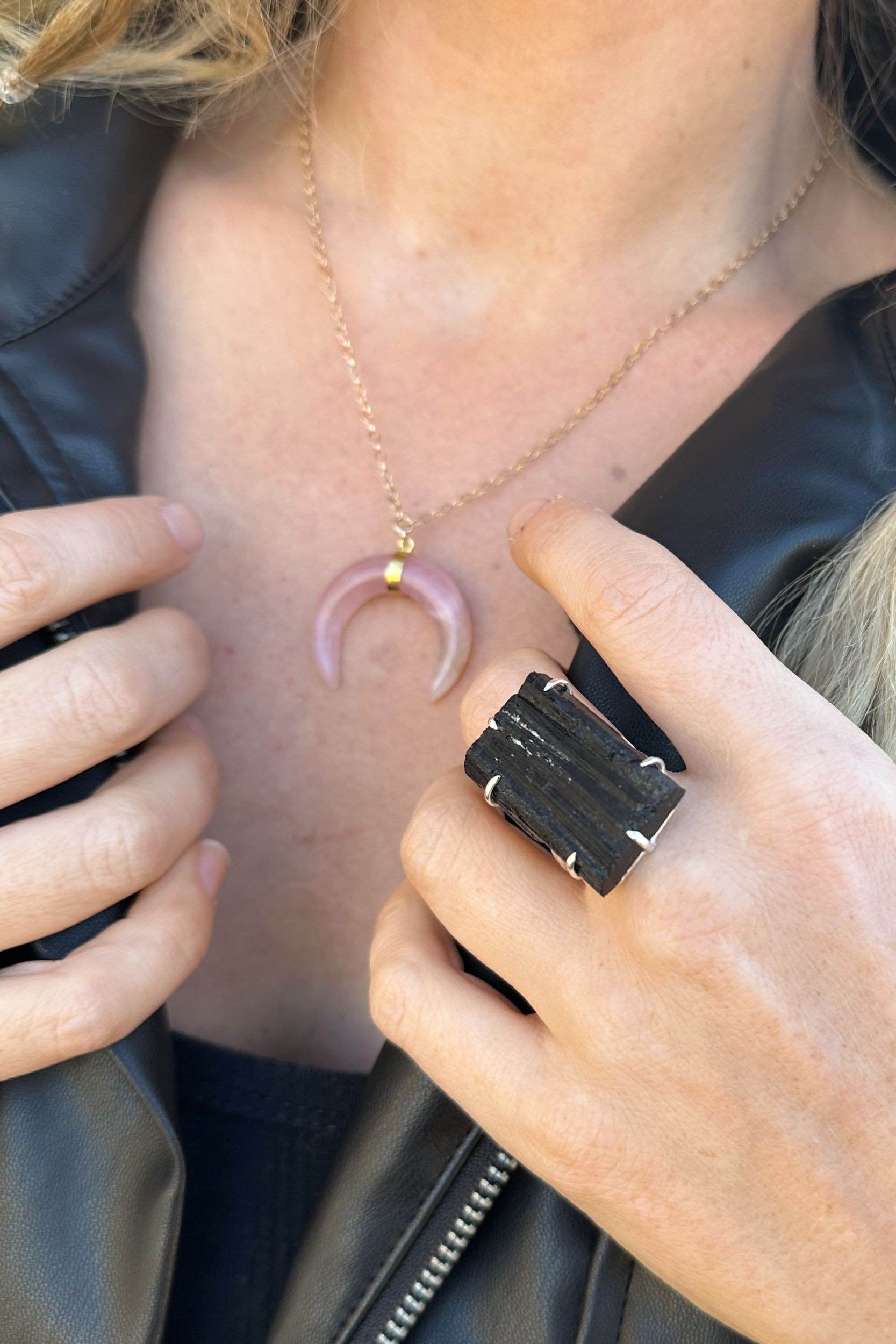 Tourmaline Sterling Silver Ring for Women - Healing Crystal Jewelry for Balance & Positive Energy | Perfect for Meditation, Yoga & Everyday Wear