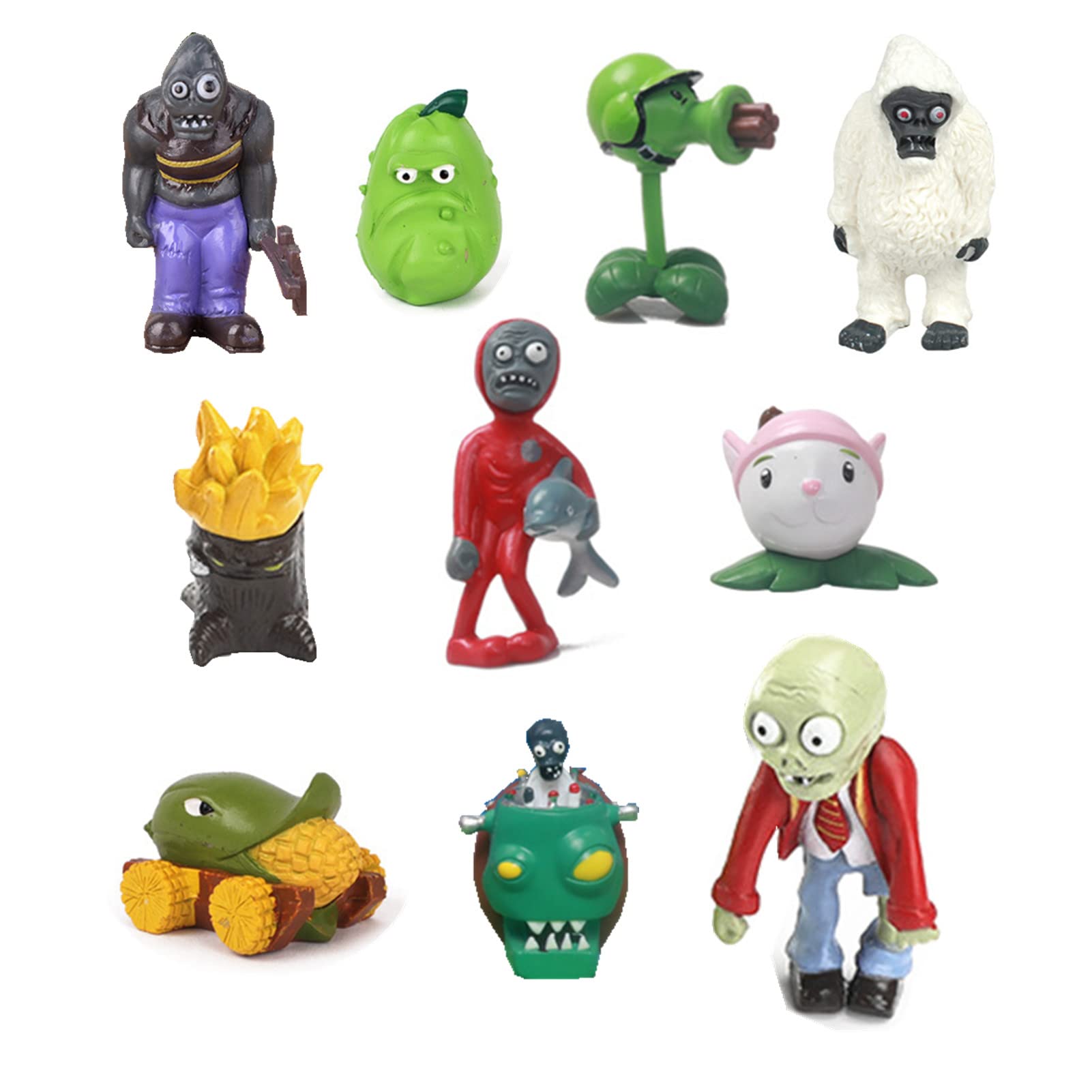 JHESAO 10PCS Plants vs Zombies (PVZ) Action Figure Toy Set - PVC Collectible Figures for Kids, Fans & Collectors | Perfect Gift for Birthday, Party & Game Lovers | Fun for Home Decor, Gaming Battles & Collection Displays