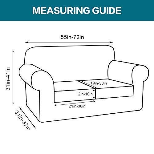 Turquoise Deep Teal Sofa Cover Set - 3 Seater Couch Cover & 2 Seater Loveseat Slipcover - Stretchable Furniture Protector for Living Room, Bedroom, or Office Decor