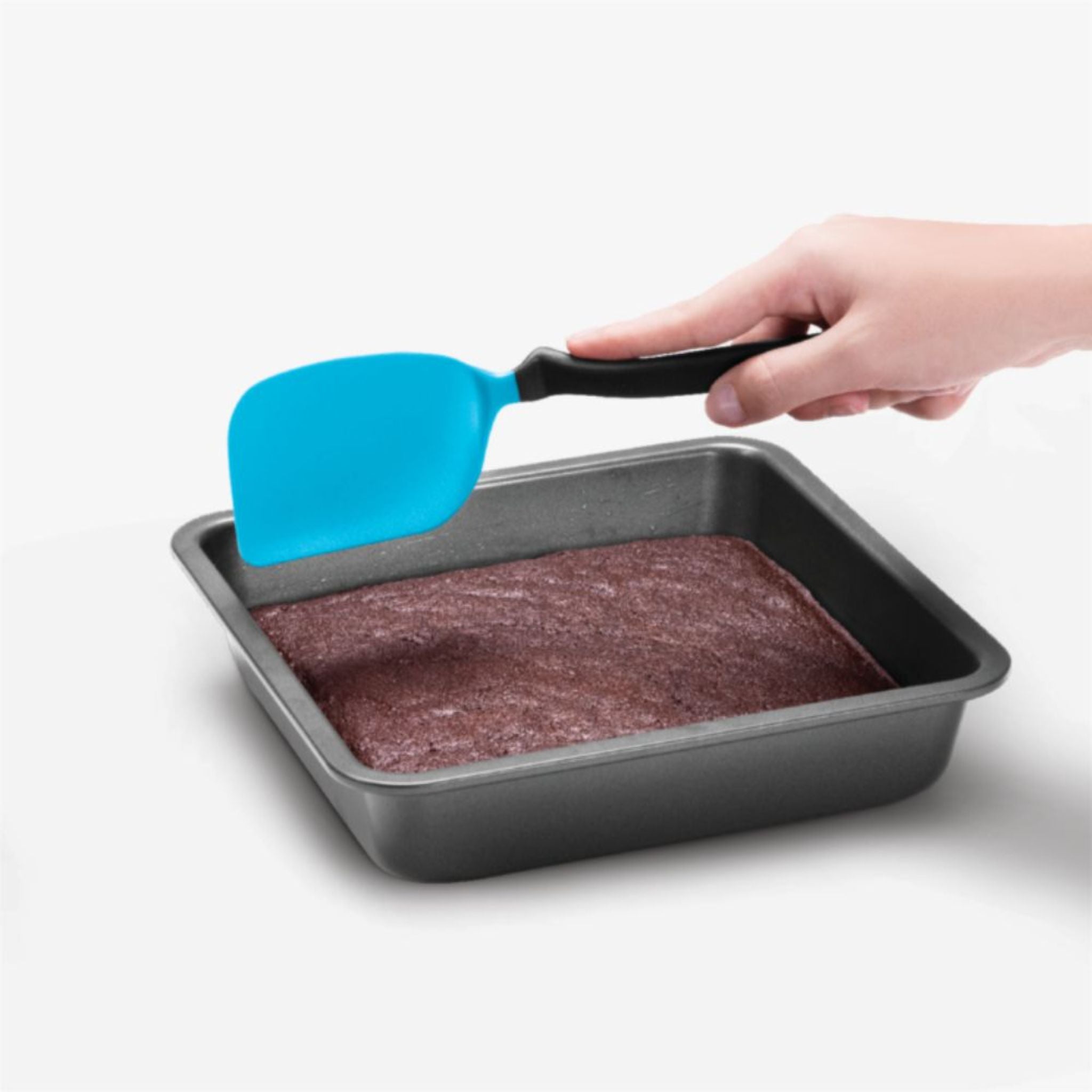 DreamFarm Mini Chopula Nylon Turner Spatula - Blue Kitchen Utensil for Flipping, Scraping & Serving - Perfect for Non-Stick Pans, Eggs & Pancakes (SH DFCU3574 DBL)