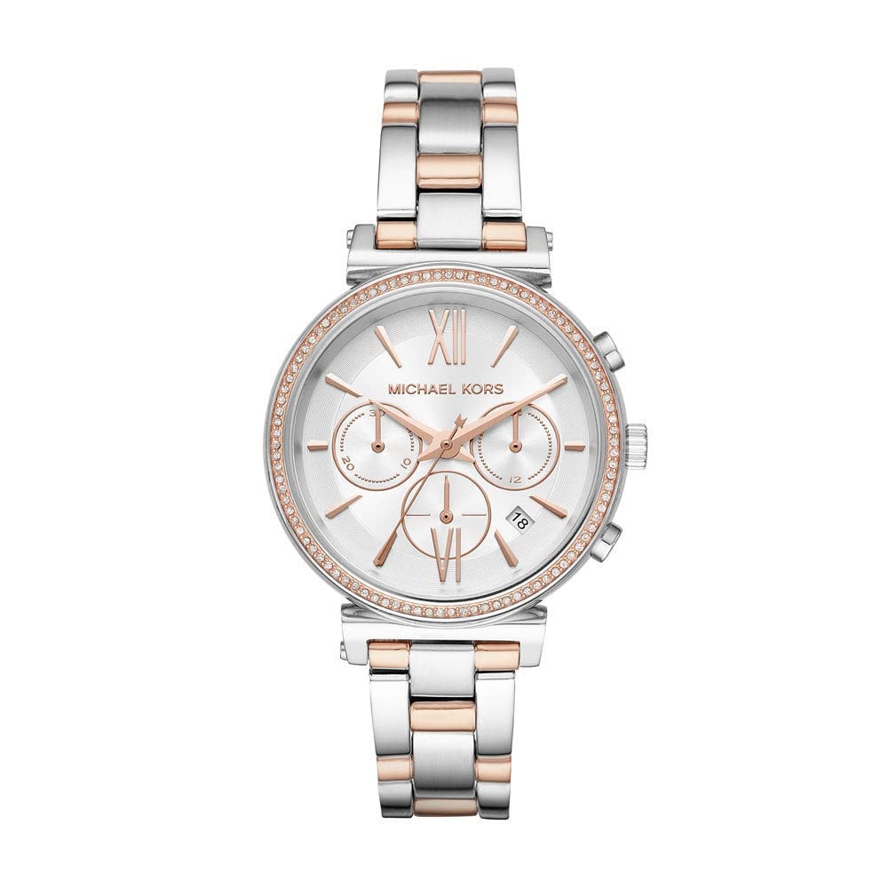 Michael Kors Sofie Women's Stainless Steel Chronograph Watch - Luxury Fashion Timepiece for Work, Party & Everyday Wear