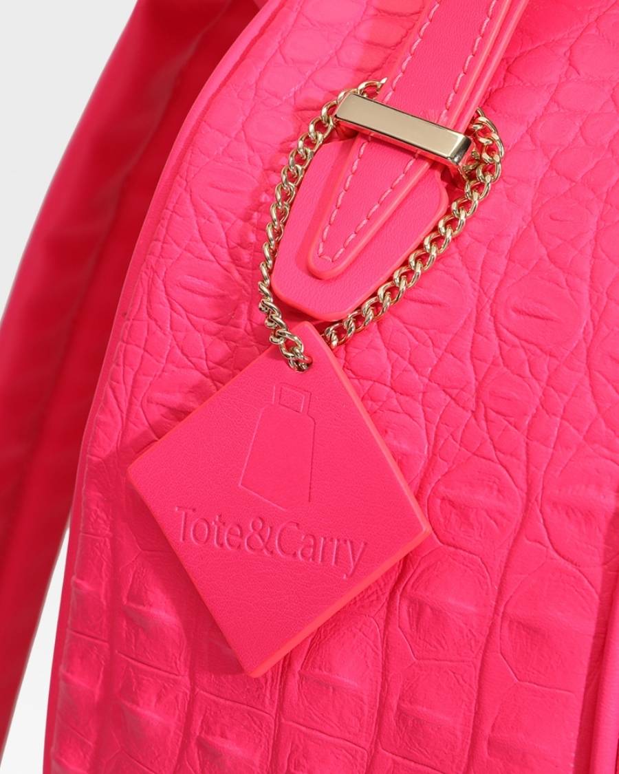 Apollo 2 BFF Backpack - Waterproof School Backpack for Girls, Neon Pink College Bookbag with USB Charging Port - Perfect for School, Travel & Daily Use