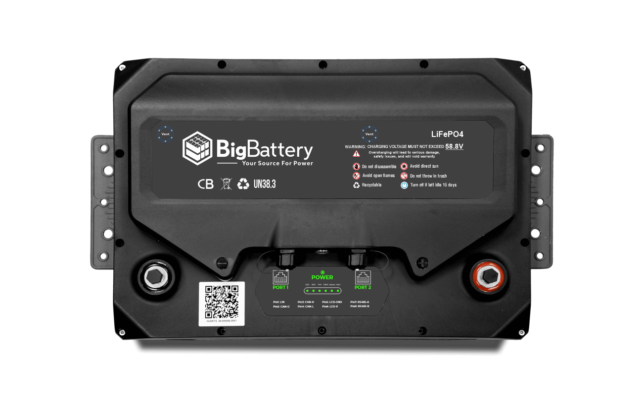 BigBattery HUSKY 2 48V 100Ah 5.12kWh LiFePO4 Deep Cycle Battery - Perfect for Solar Power Systems, RVs, Marine & Off-Grid Applications