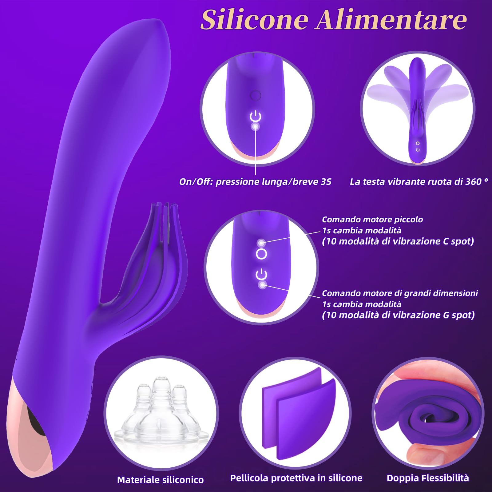 Realistic 10-Speed G-Spot Vibrator for Women - Purple Squirting Dildo with Multiple Vibration Modes - Adult Sex Toy for Couples & Solo Play - Perfect for Bedroom Fun & Sensual Exploration