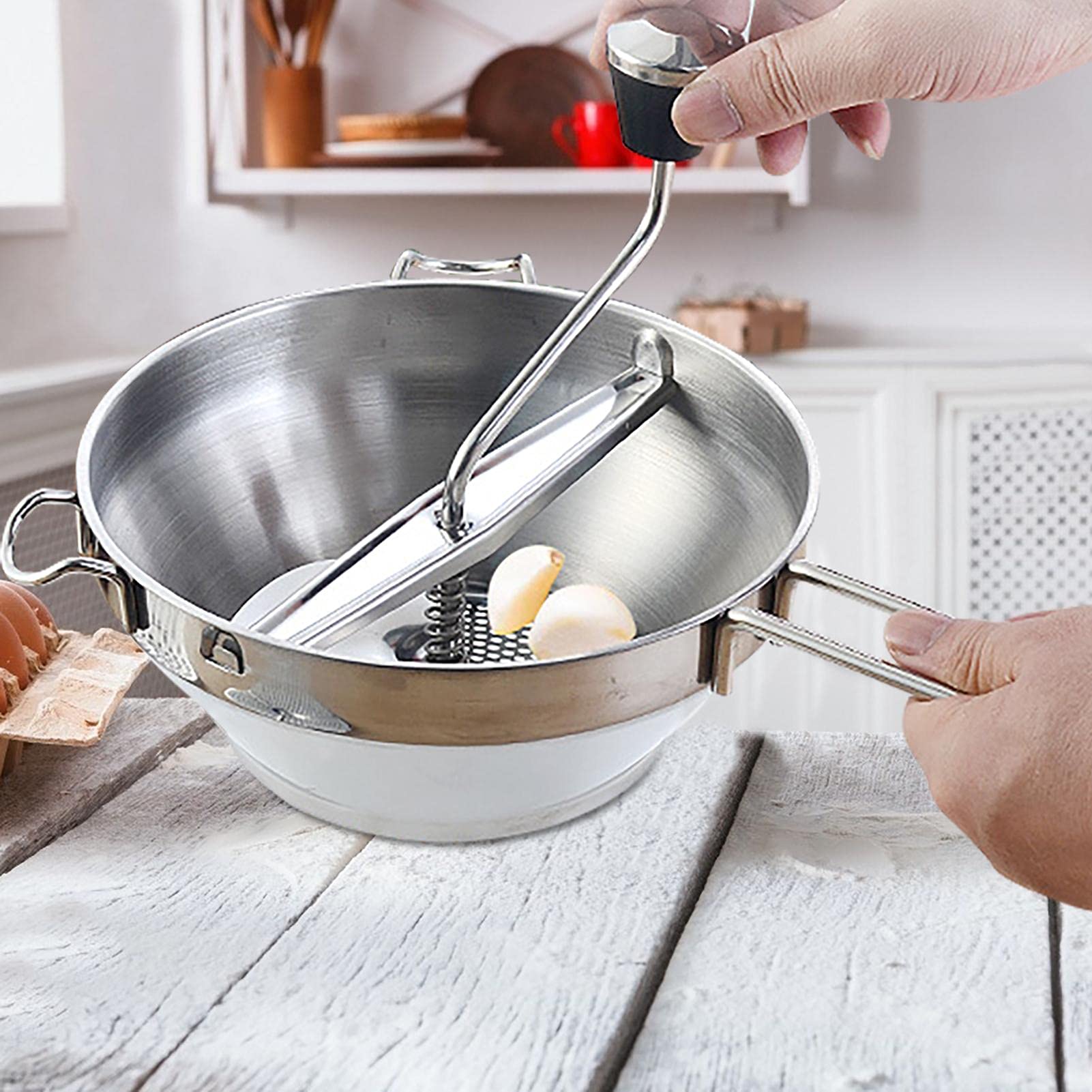 Stainless Steel Manual Food Mill Strainer - Rotary Grater for Sauces, Purees & Jams | Perfect for Home Canning, Baby Food & Italian Tomato Processing