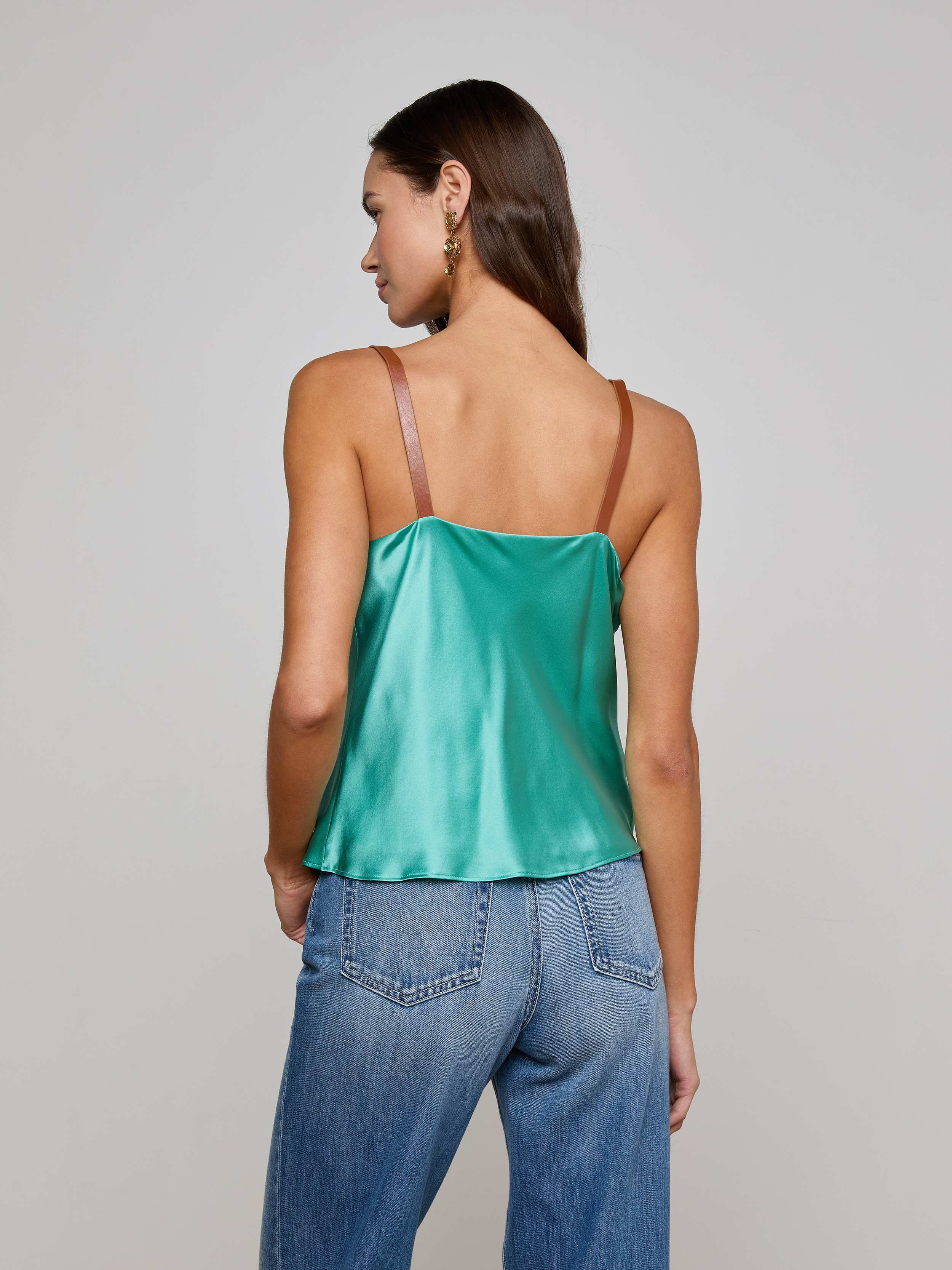 Luxury Silk Buckle Strap Camisole Top - Women's Elegant Sleeveless Blouse for Party, Wedding & Evening Wear