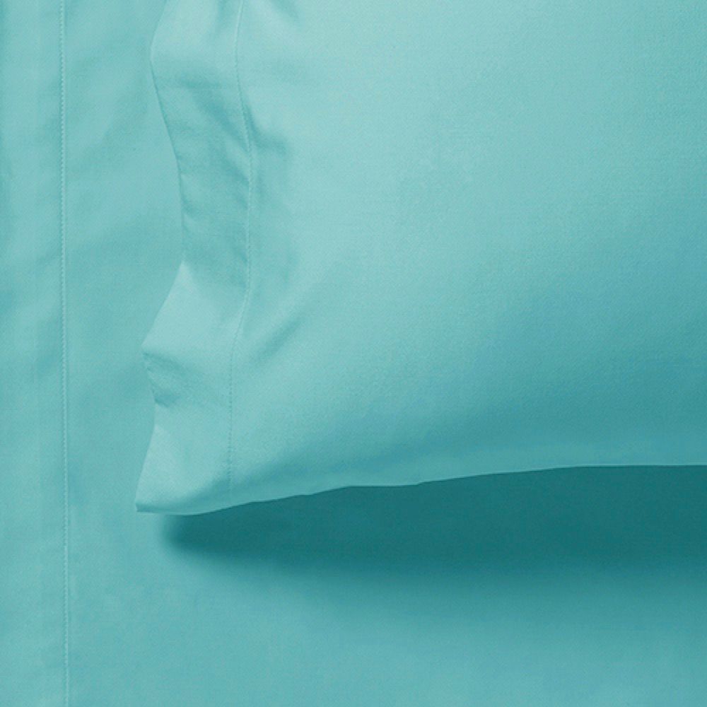 1000 Thread Count Single Size Bed Sheet Set - Soft & Breathable Flat & Fitted Sheets in Aqua Blue - Perfect for Guest Rooms, Dorms & Cozy Bedrooms