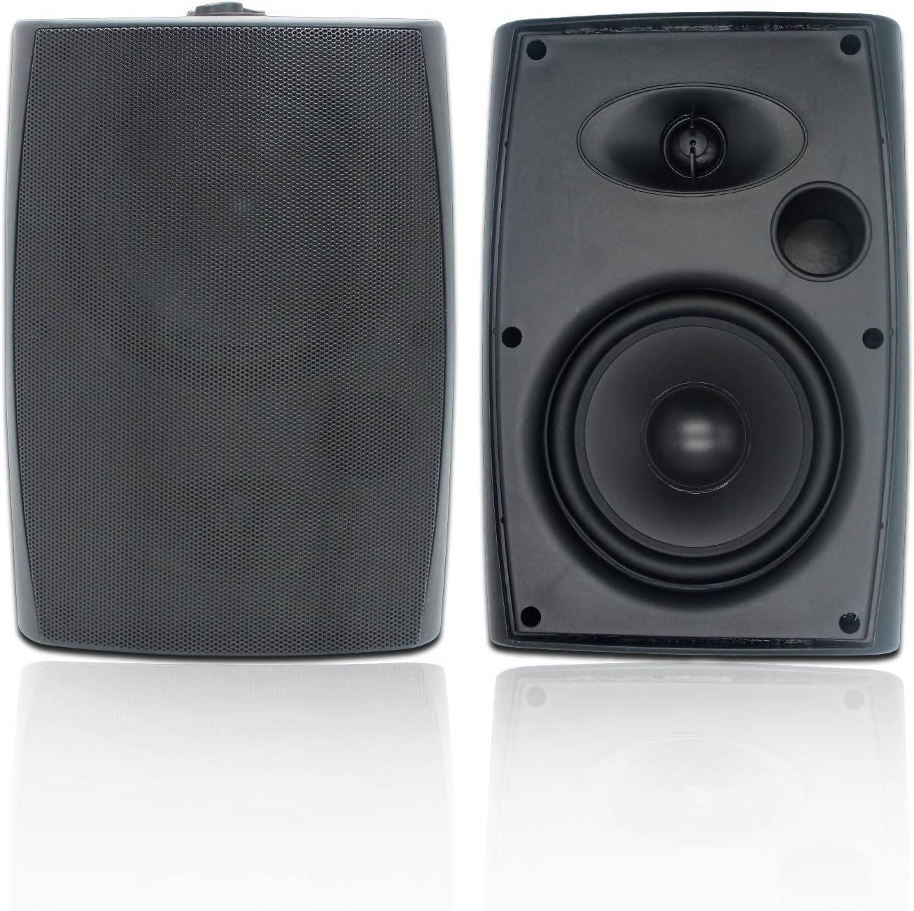 STUDIOFINIX 6.5 Inch 400W Outdoor Waterproof Speakers with Powerful Bass - Wall Mount Weatherproof Stereo Sound System for Patio, Garden, Pool Party, Backyard & Home Entertainment (Pair, Black)
