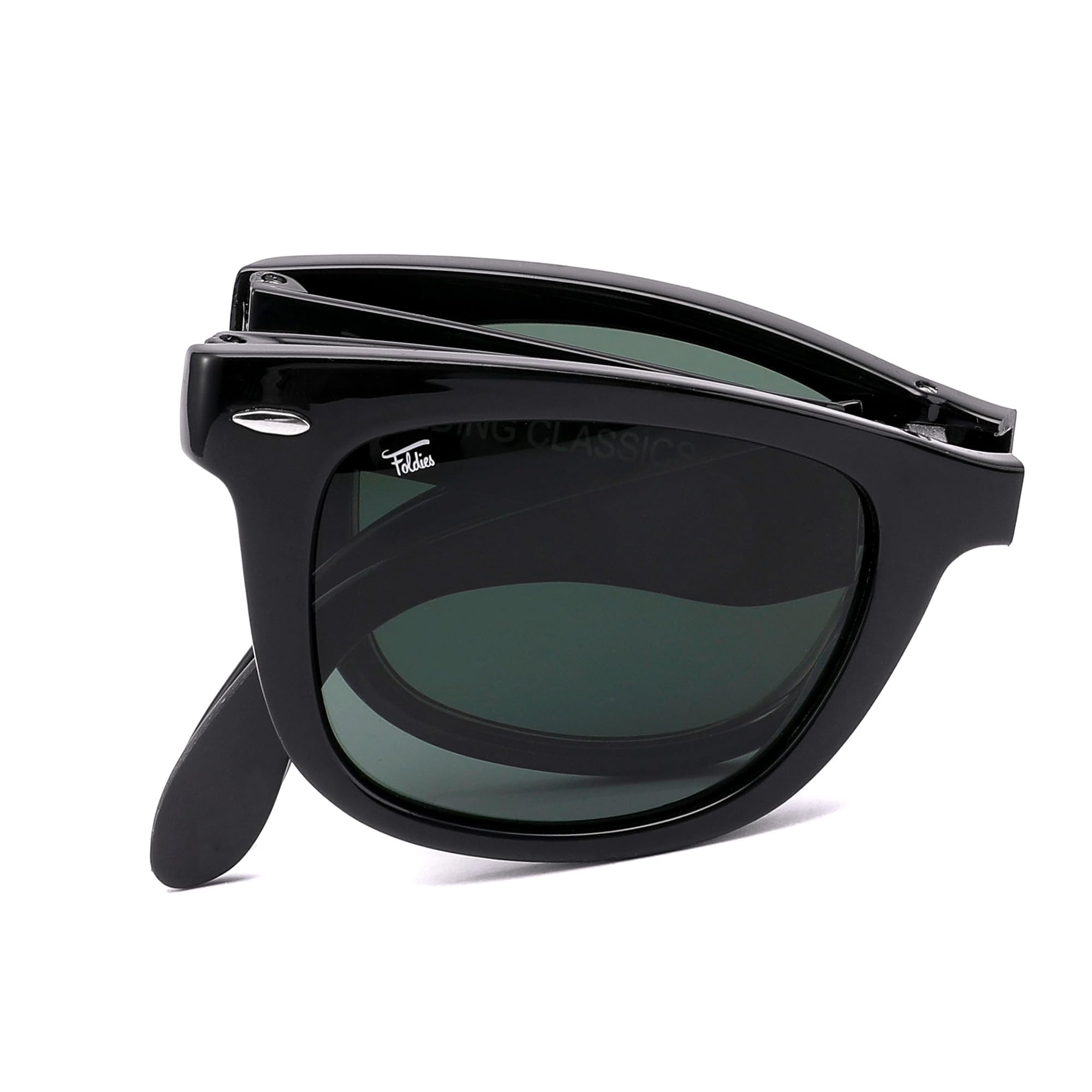 Polarized Folding Sunglasses for Men & Women - UV400, UVA/UVB Protection - Classic Style with Leather Case - Perfect for Travel, Driving & Outdoor Activities
