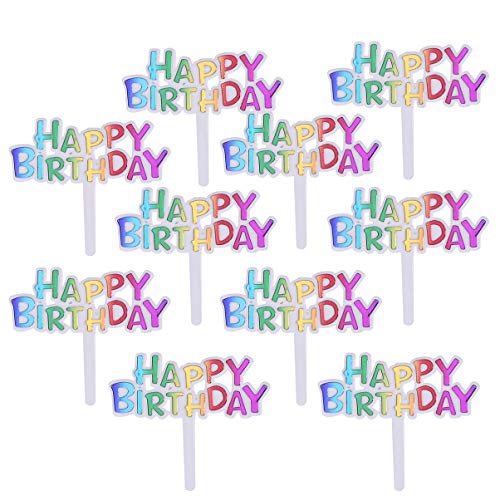 BESTONZON 100 Pcs Happy Birthday Cake Toppers - Alphabet Letters & Cupcake Picks for Birthday Party Decorations, Baby Shower, Wedding, Anniversary Celebrations - Perfect for DIY Dessert Decorating and Special Occasions