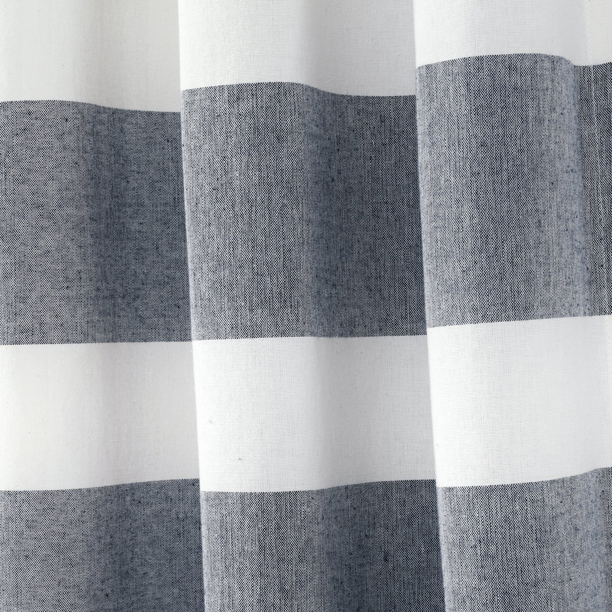 Premium Cape Cod Stripe Yarn-Dyed Cotton Curtain Panel Set - Breathable Window Treatments for Living Room, Bedroom & Coastal Decor