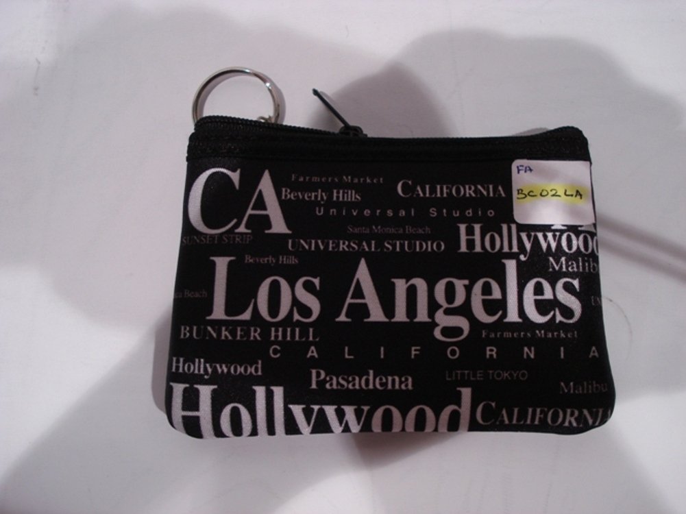 Los Angeles Letter Neoprene Coin Purse - Stylish Zippered Wallet for Coins, Cash & Cards | Perfect for Travel, Shopping & Everyday Use