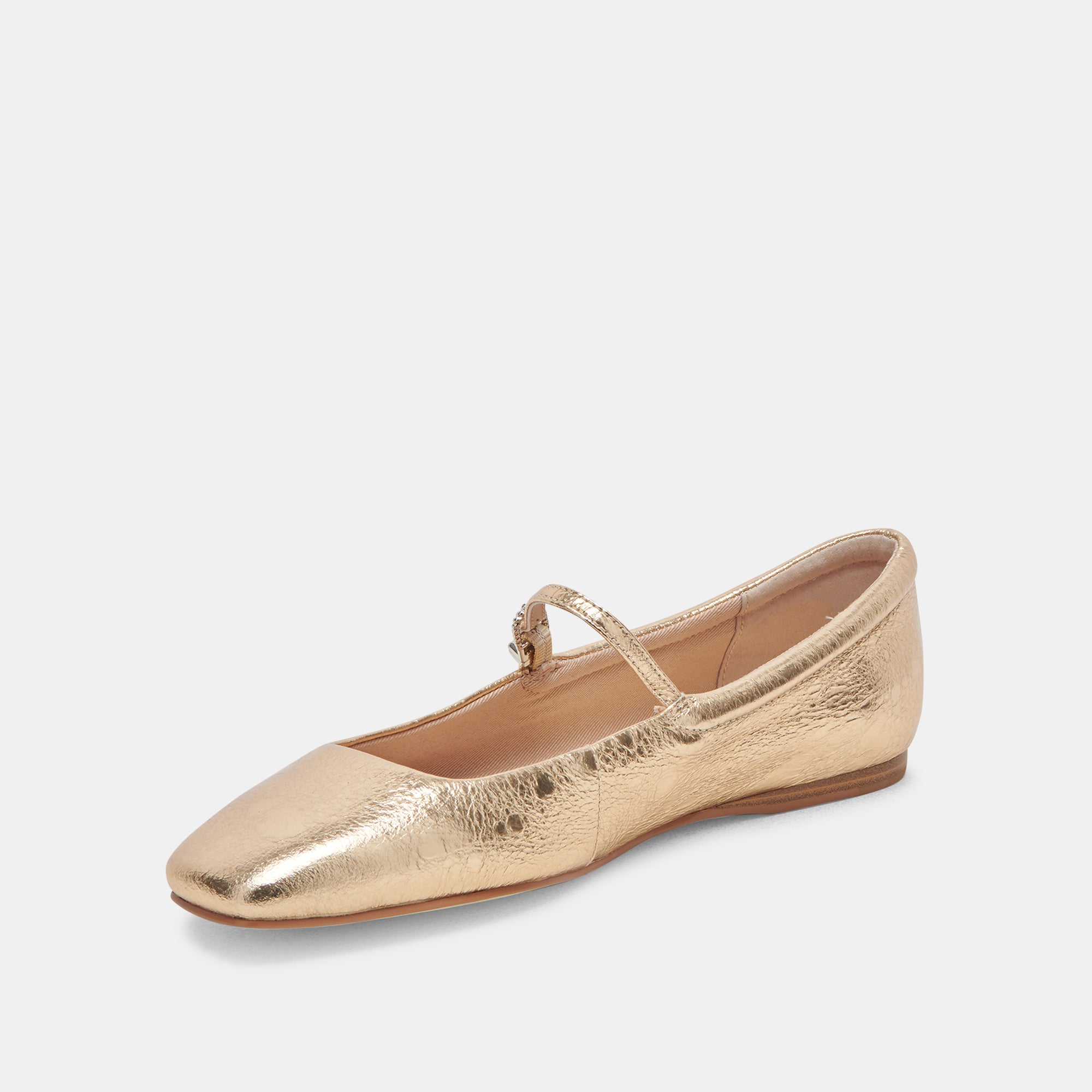 Reyes Wide Ballet Flats - Gold Distressed Leather Women's Shoes for Comfort & Style | Perfect for Casual Wear, Office & Daily Outfits