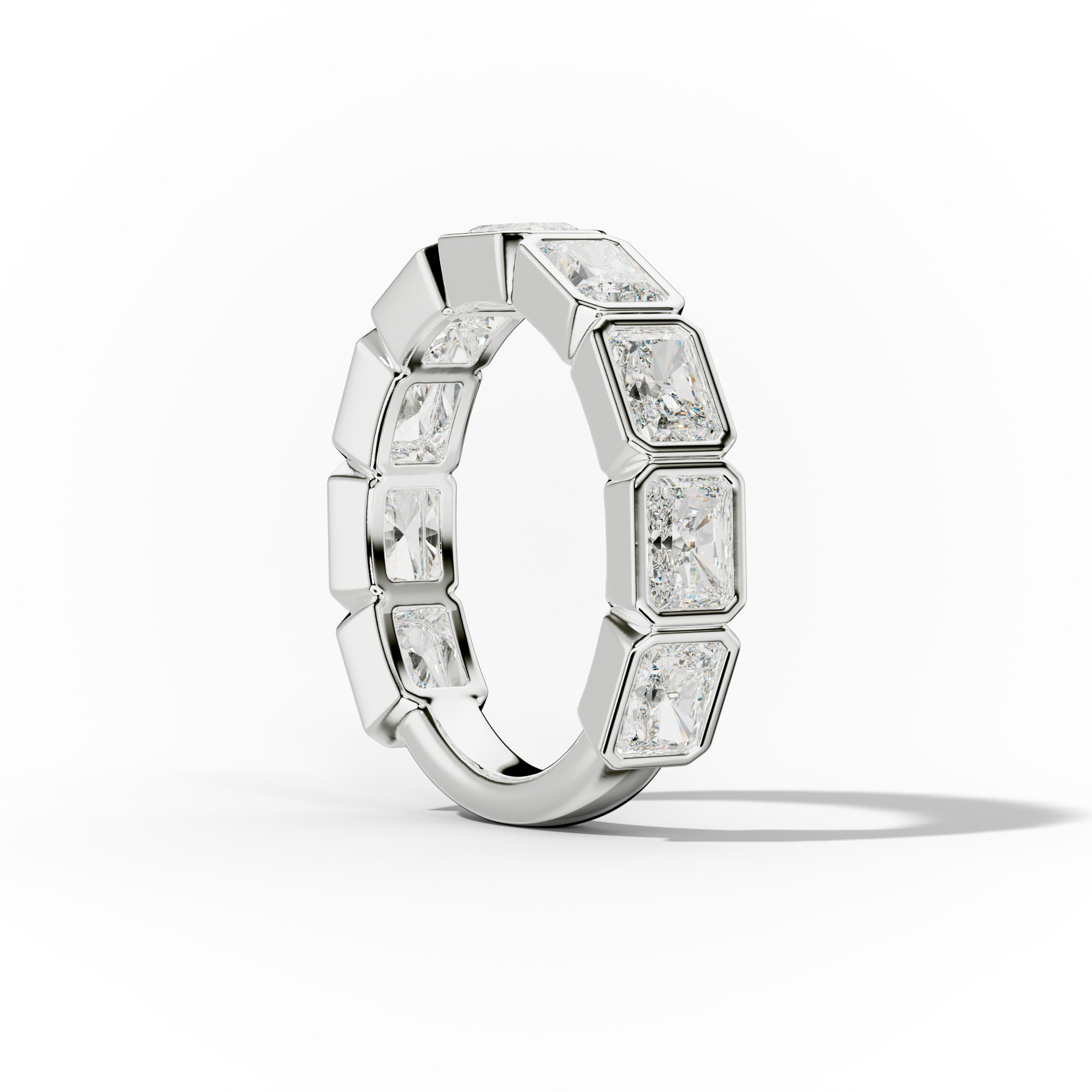 3.0 Carat East West Radiant Cut Bezel Set Diamond Anniversary Band - Elegant Wedding Ring for Women, Durable 14K Gold/Platinum, Perfect for Proposals, Anniversaries & Special Occasions