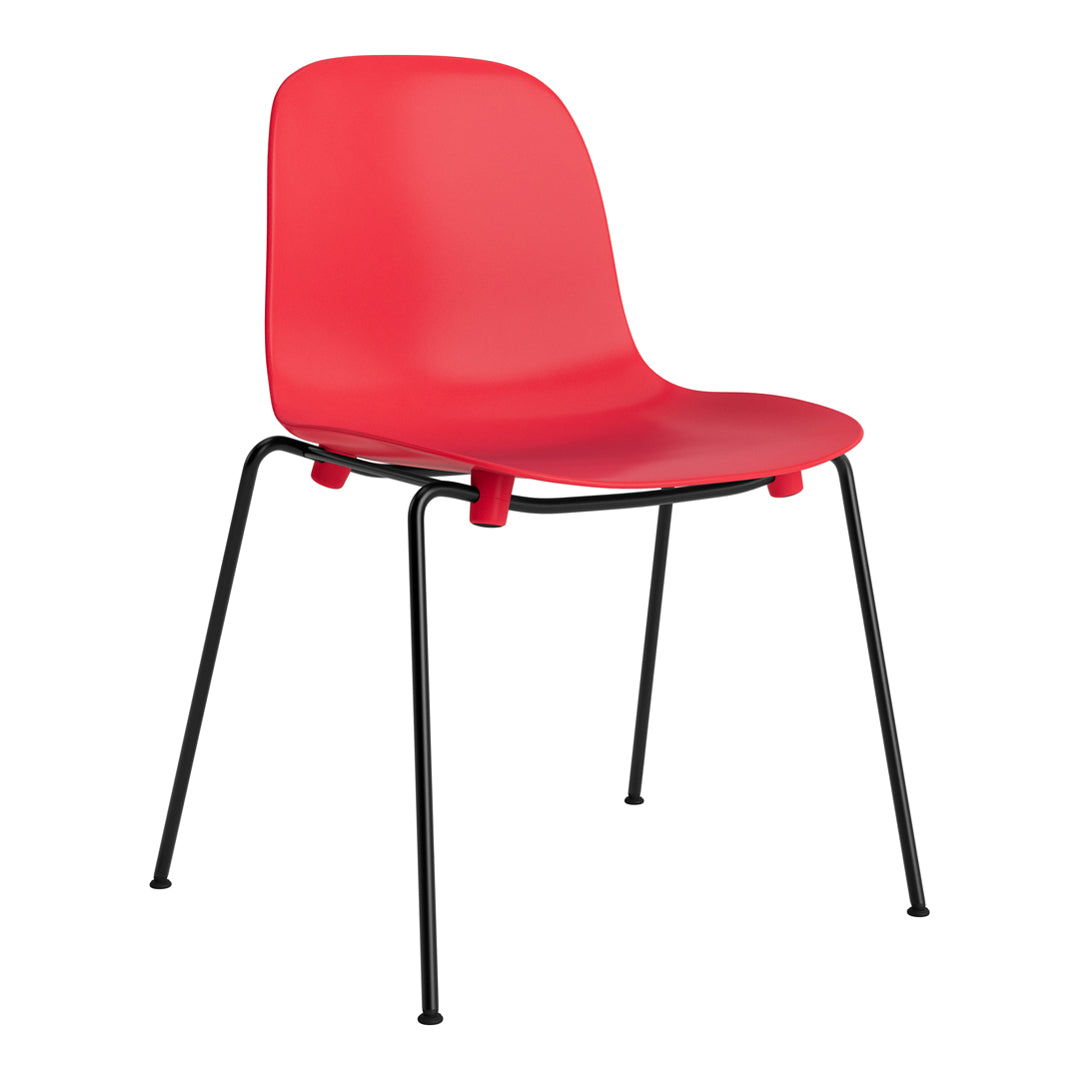 Modern Form Side Chair with Sturdy Metal Legs - Stackable Dining Chair for Kitchen, Restaurant & Office Use