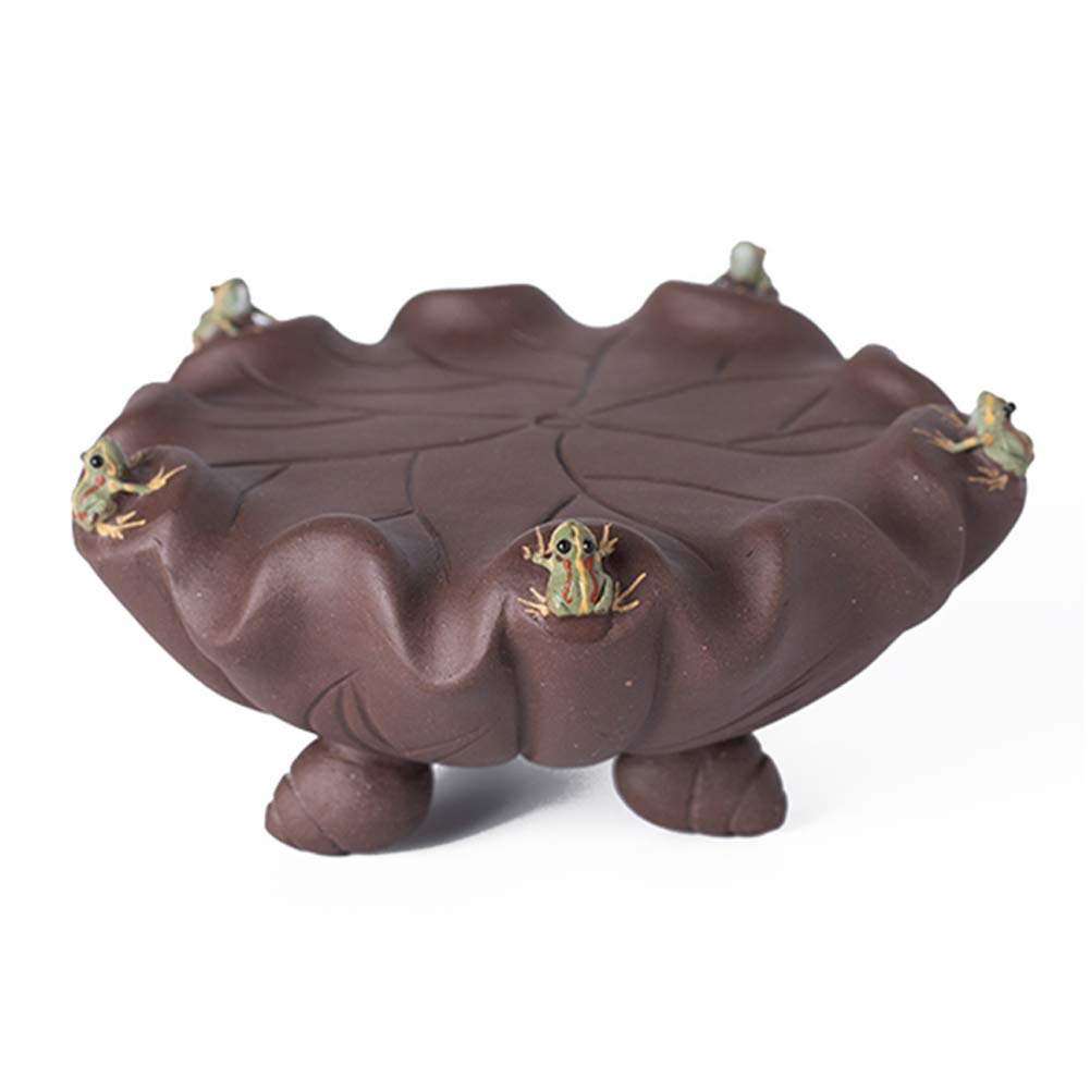 Premium Purple Sand Tea Set with Decorative Ornaments - Traditional Chinese Purple Clay Tea Pet, Travel Tea Plate & Accessories for Home, Office & Tea Ceremony Use