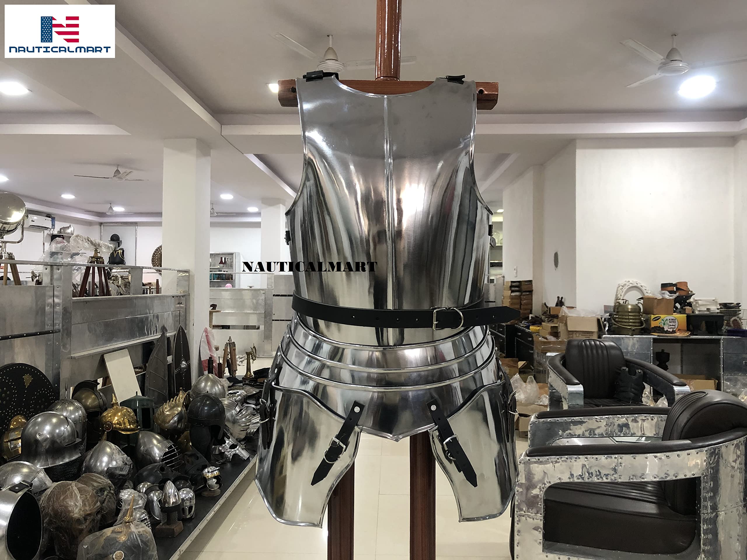 Medieval Steel Breastplate for Men - Authentic Knight Armor Costume for Halloween, LARP, Cosplay & Renaissance Fairs | Durable Fantasy Chest Guard & Cuirass for Role-Playing & Historical Reenactments