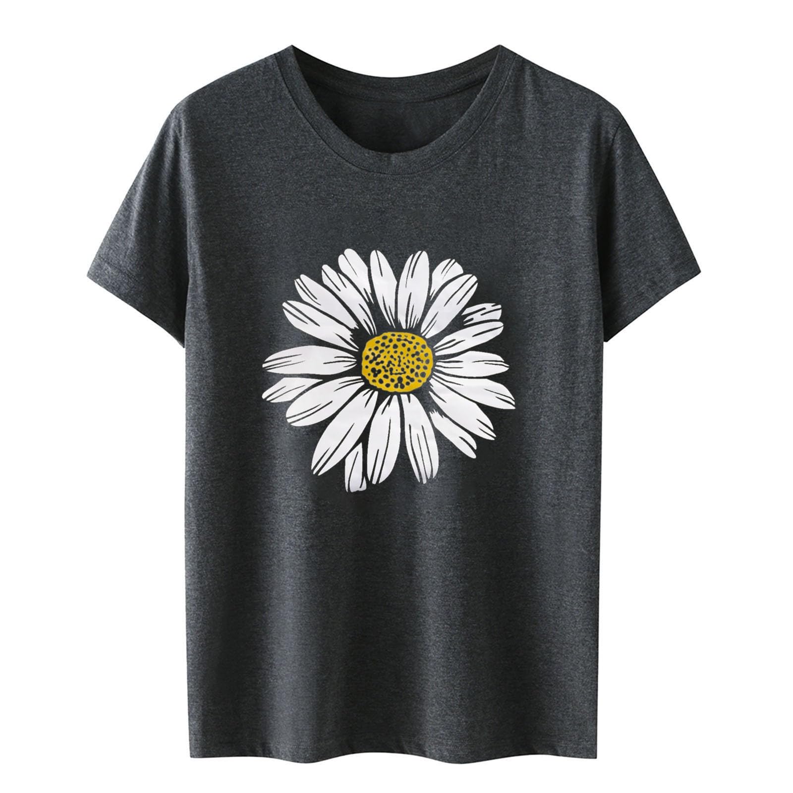 Women's Sunflower Graphic T-Shirt - Cute Floral Summer Tee, Loose Fit Crew Neck Short Sleeve Top for Casual Wear | Perfect for Beach Outings, Picnics & Summer Fashion
