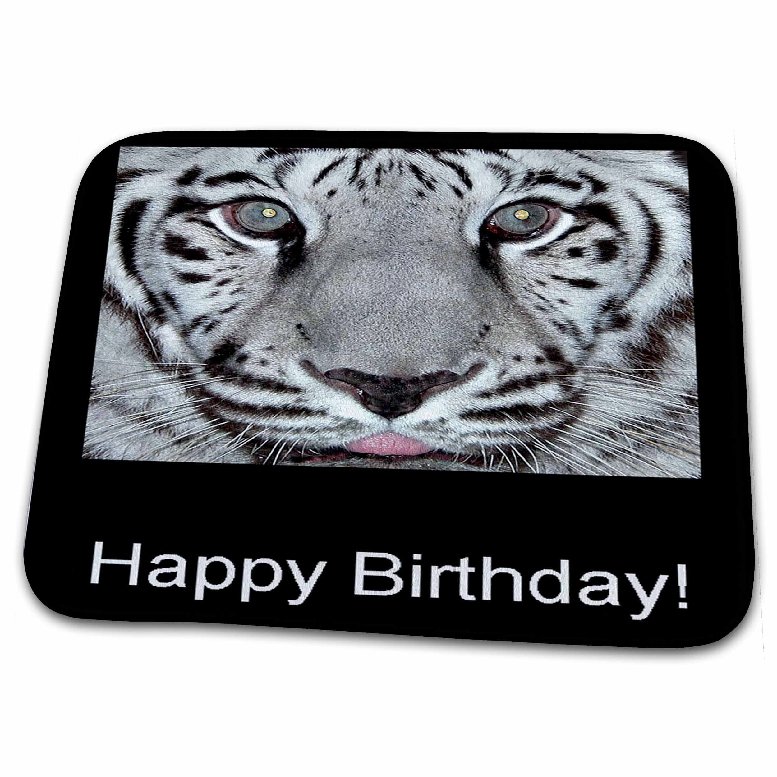 Premium Dish Drying Mat with White Tiger Design - Absorbent Kitchen Counter Protector for Dishes, Utensils & Glassware | Perfect Housewarming Gift & Birthday Photography Prop for Kitchen Decor