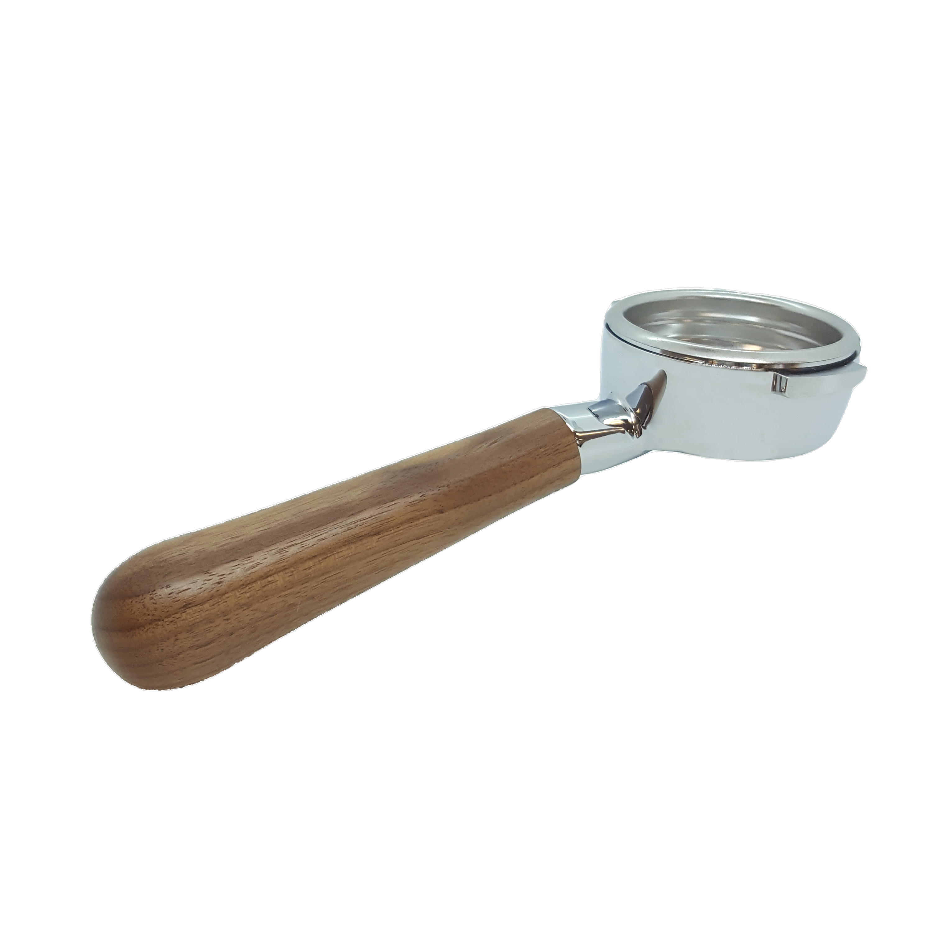 Izzo Bottomless Portafilter with Premium Walnut Handle - Professional Espresso Accessory for Home Baristas & Coffee Shops | Perfect for Latte Art & Espresso Extraction