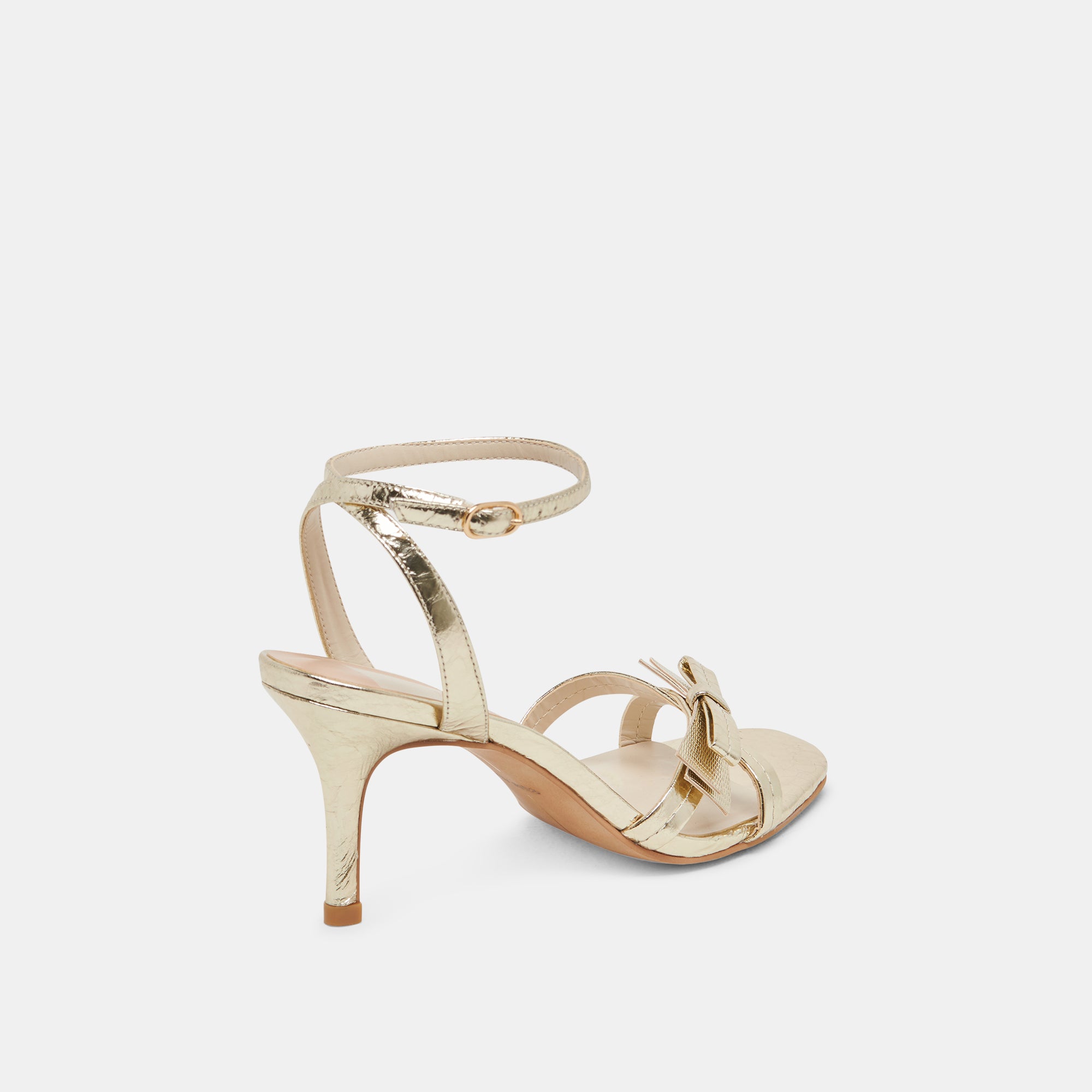 GALOR Women's Gold Distressed Leather Heels - Stylish High Heels for Parties, Weddings & Evening Events