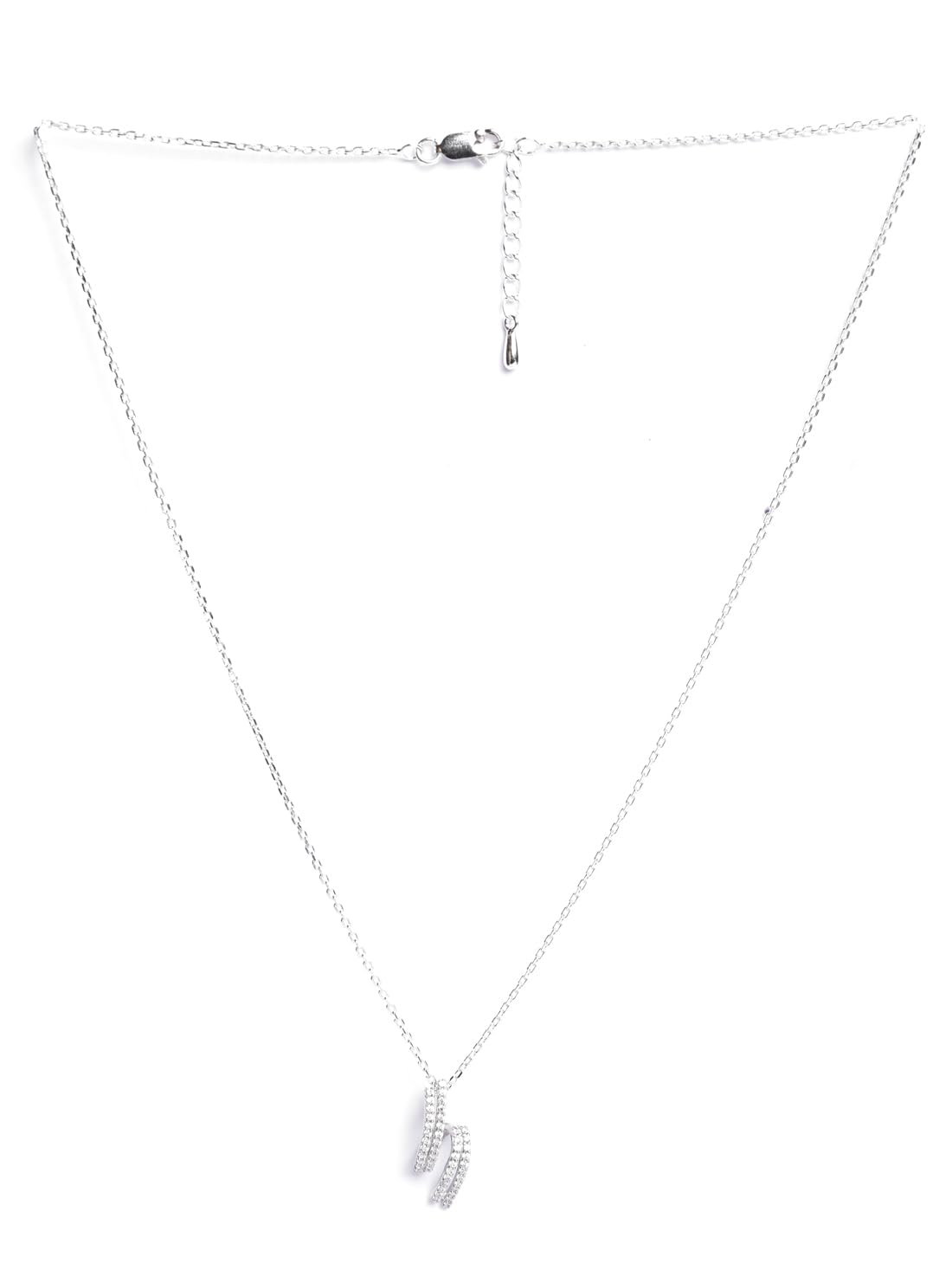 925 Sterling Silver Curl Pendant Earrings & Necklace Set with Platinum Plating & Swiss Zirconia | Elegant Jewelry Gift for Women & Girls | Perfect for Weddings, Parties & Special Occasions