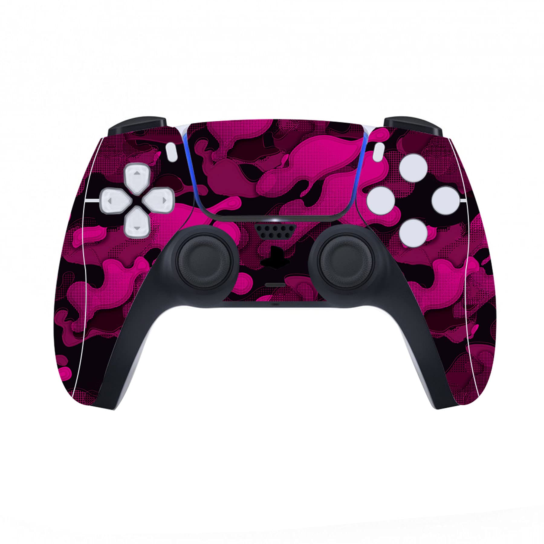 PlayVital Rose Red Black Camouflage Full Skin Decal Set for PS5 Digital Edition Console - Vinyl Sticker Cover for PS5 Controller, Charging Station, Headset & Media Remote - Perfect for Gaming Setup & Customization