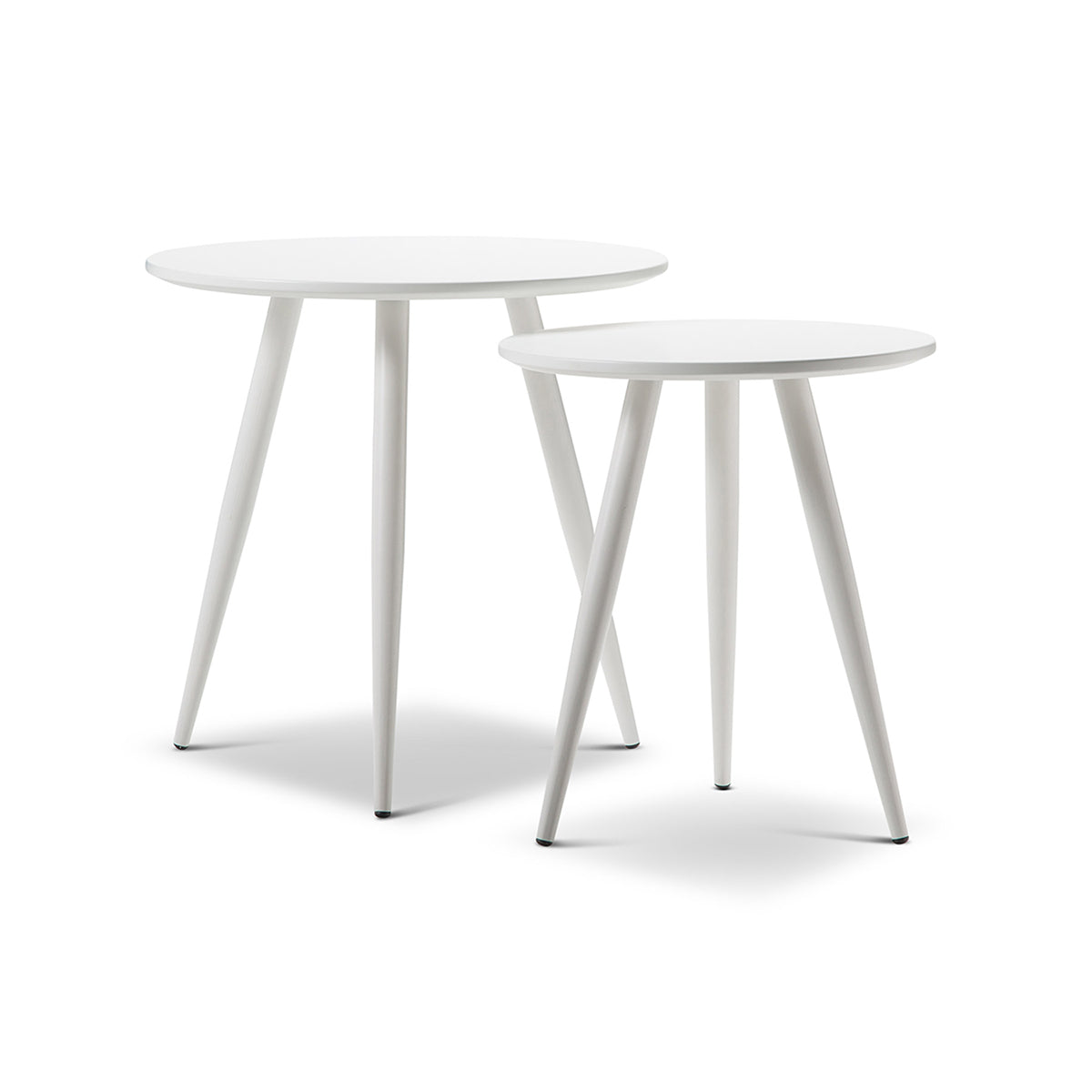 Komma Nested Side Tables - Set of 2 Modern End Tables for Living Room, Bedroom, or Office - Space-Saving Accent Tables with Sturdy Metal Frame and Wooden Top