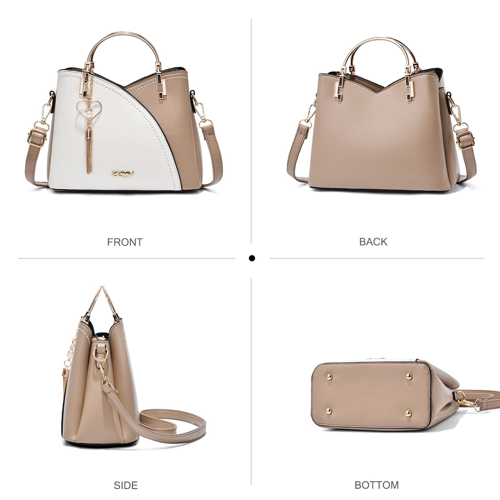 Stylish NICOLE & DORIS Women's Small Top Handle Crossbody Bag - PU Leather Shoulder Purse with Contrast Colors | Perfect for Work, Party & Everyday Use