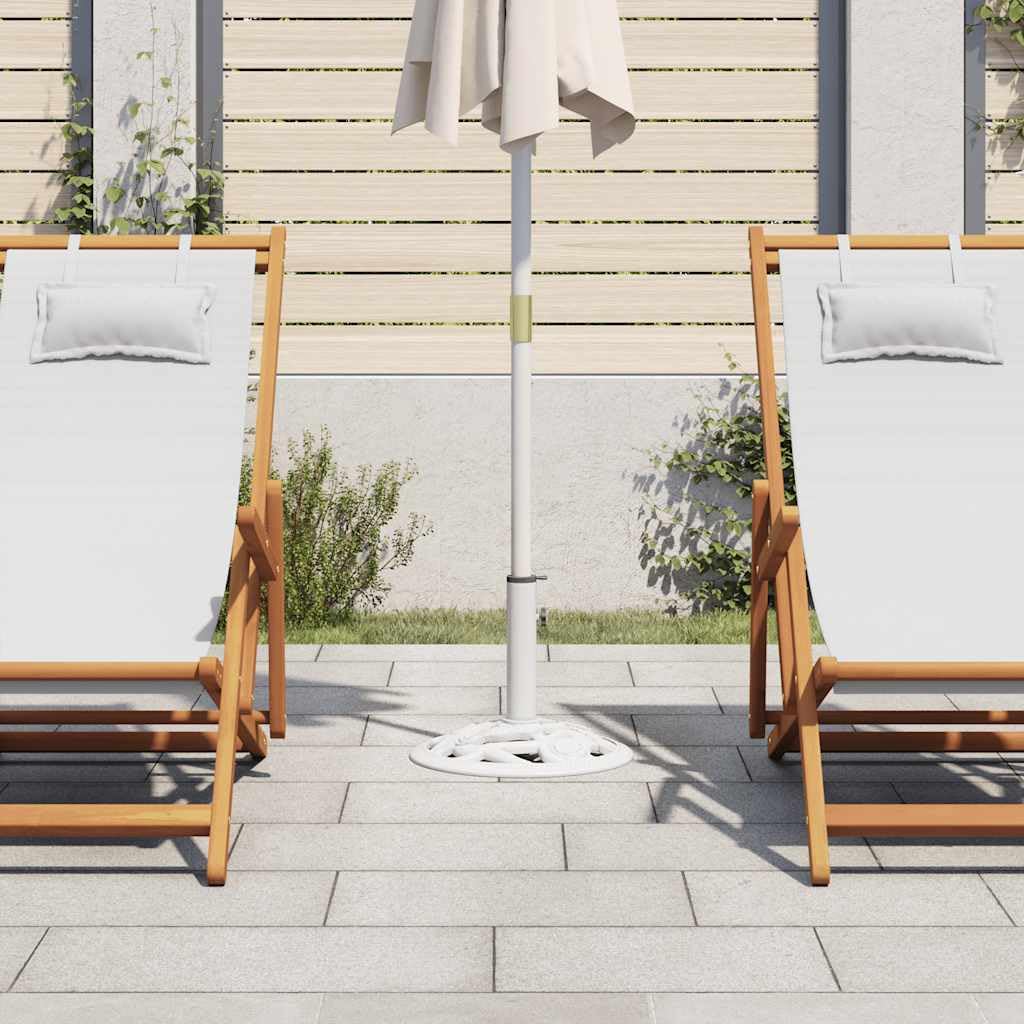 Heavy Duty 19.8 lb Cast Iron Umbrella Base - 15.7 Inch White Outdoor Patio Stand for Market Umbrellas, Perfect for Poolside, Garden, Deck, and Backyard Use