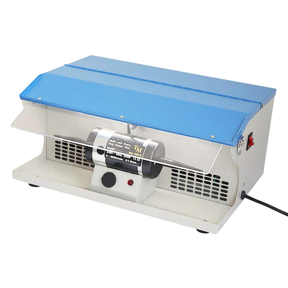 Professional 110V 200W Jewelry Polishing Machine with Light - Adjustable 0-8000 RPM Speed, Dust Collector Bench Top Buffer for Jewelry, Aluminum & Chrome - Perfect for Jewelry Making, Metal Restoration & DIY Crafting