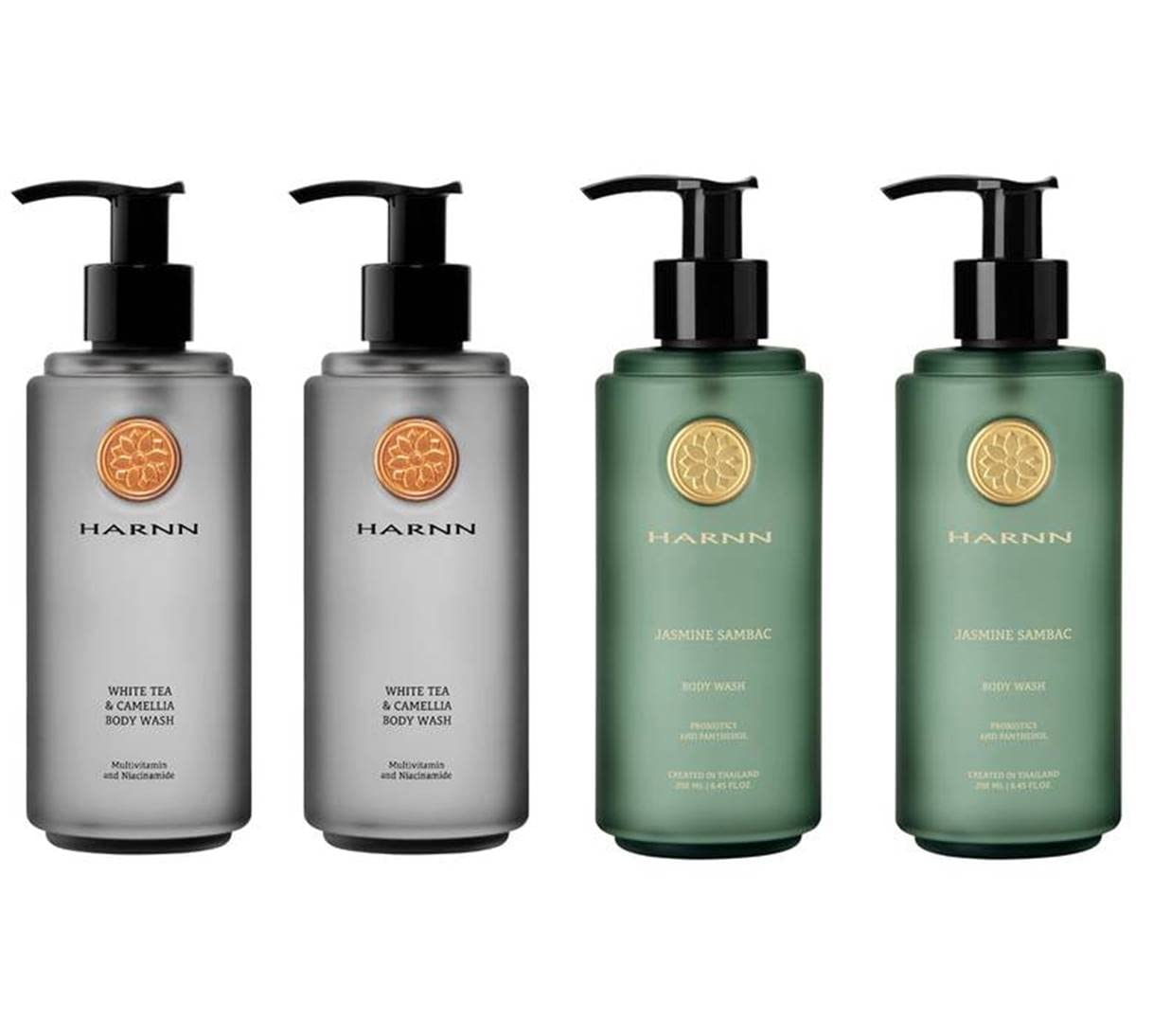 HARNN White Tea & Jasmine Sambac Body Wash Set - Luxurious Aromatherapy for Relaxing Bath & Shower - Perfect for Spa Nights & Self-Care Rituals
