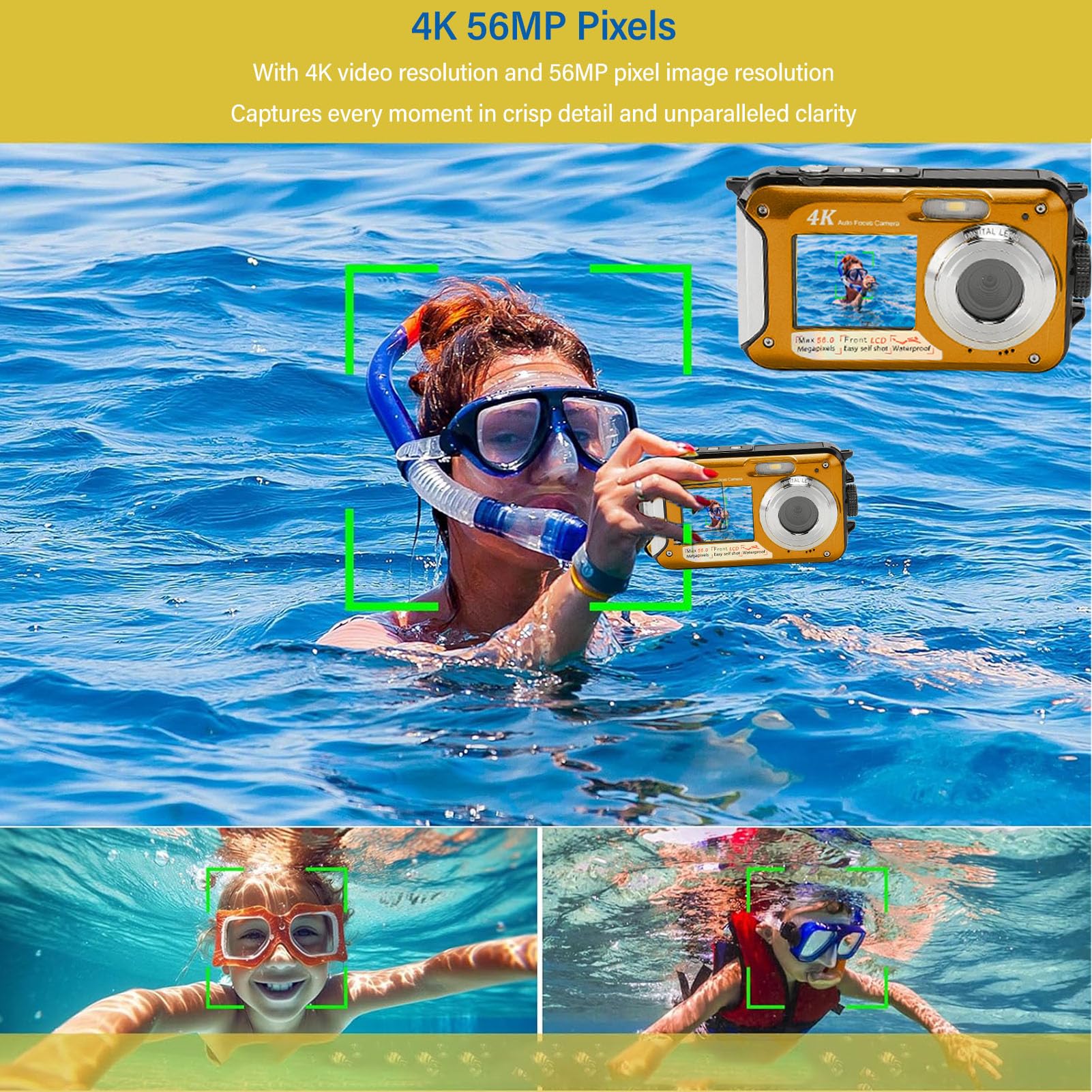4K Waterproof Digital Camera with 2.8