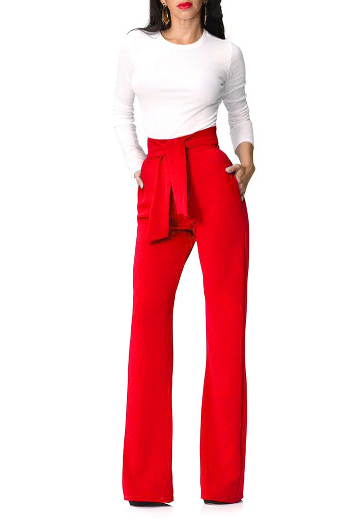 Lucuna Women's High Waisted Wide Leg Dress Pants - Professional Office Work Pants & Business Casual Trousers for Women | Perfect for Office Wear, Business Meetings, and Smart Casual Outfits