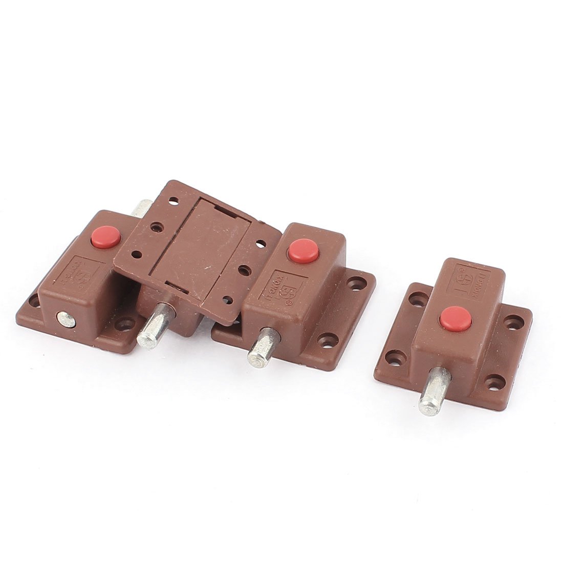 uxcell 4pcs Round Push Button Cabinet Door Latch Lock - Heavy Duty Barrel Bolt for Kitchen Cupboard, Wardrobe, Furniture & Storage Boxes