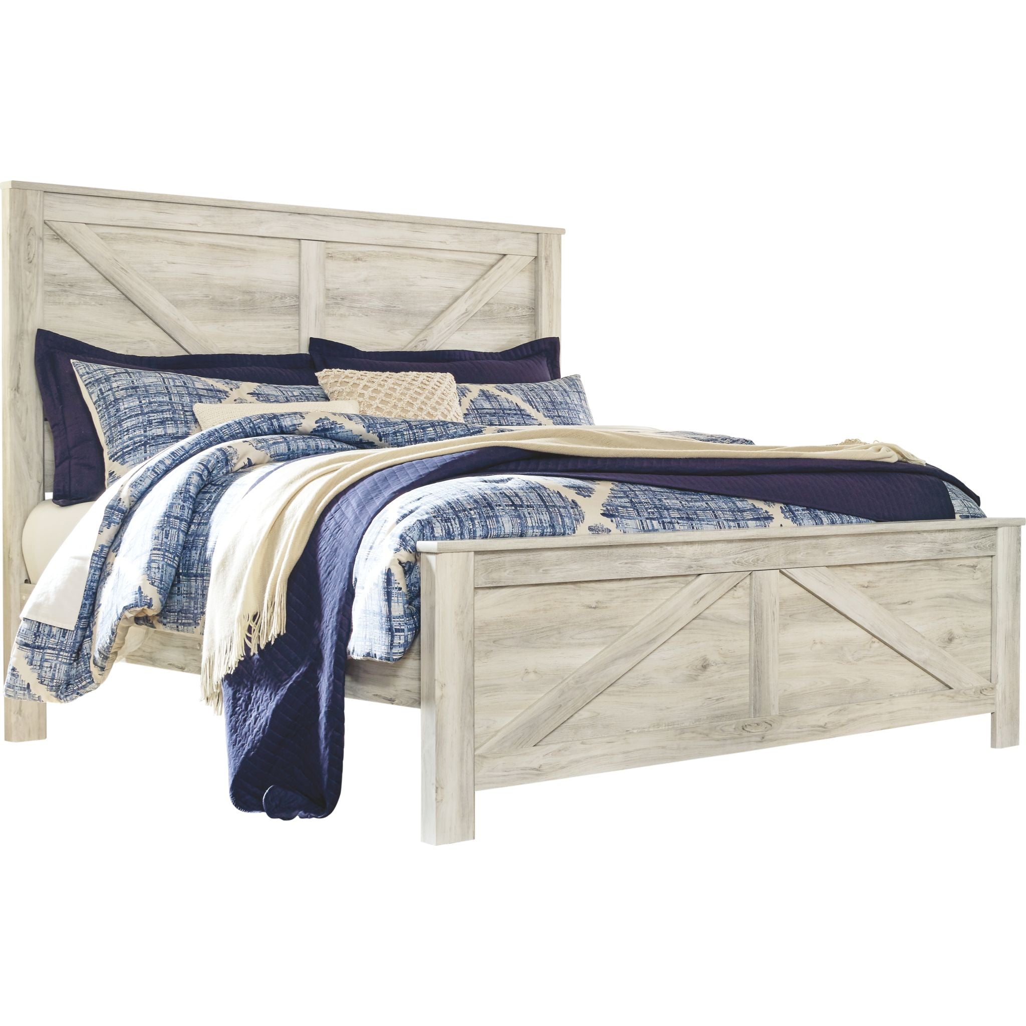 Bellaby 5-Piece Crossbuck Panel Bedroom Set - Solid Wood Queen Bed Frame with Nightstand & Dresser - Rustic Farmhouse Bedroom Furniture for Master Bedroom or Guest Room