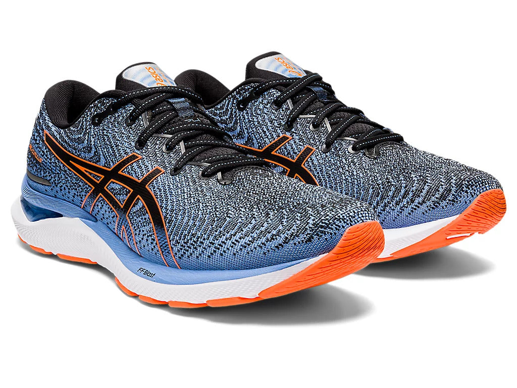 ASICS Men's GEL-CUMULUS 24 Running Shoes - Black/Shocking Orange - Lightweight Cushioned Sneakers for Road Running, Jogging & Gym Workouts