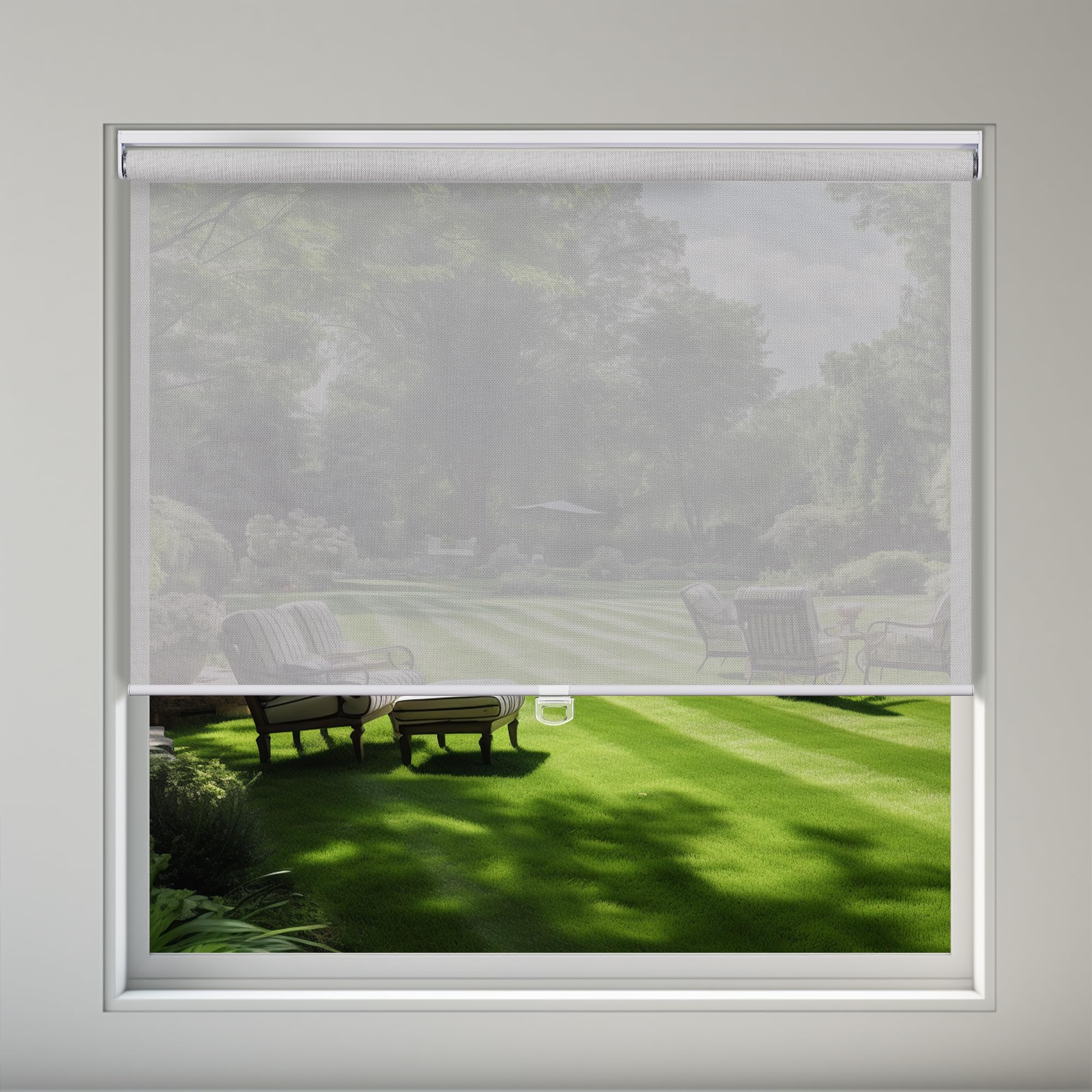 UV Protection Cordless Roller Shades - 5% Openness, Gray 52