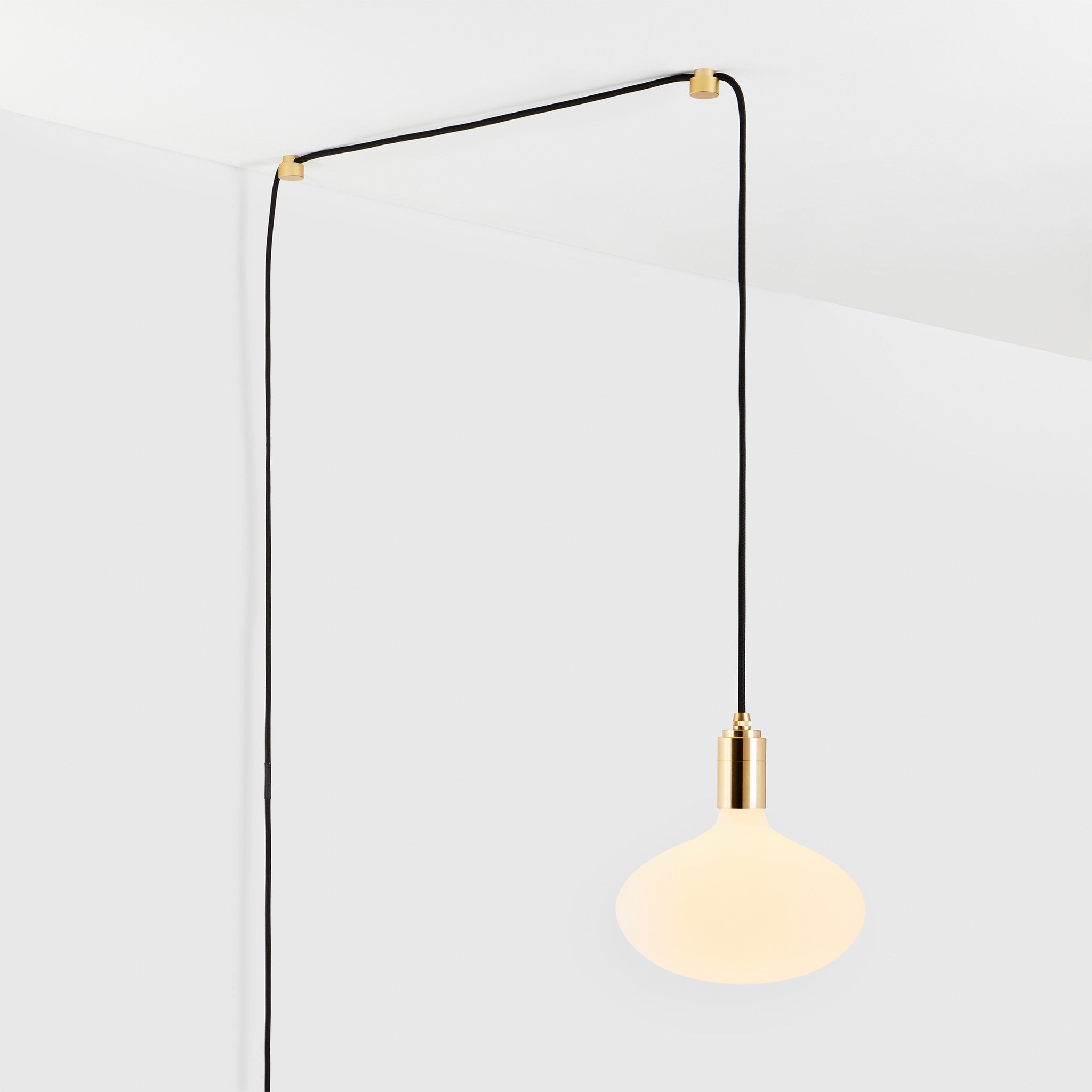 Brass Oval II Plug In Pendant Light - Vintage Industrial Ceiling Fixture for Dining Room, Kitchen Island & Bedroom Lighting