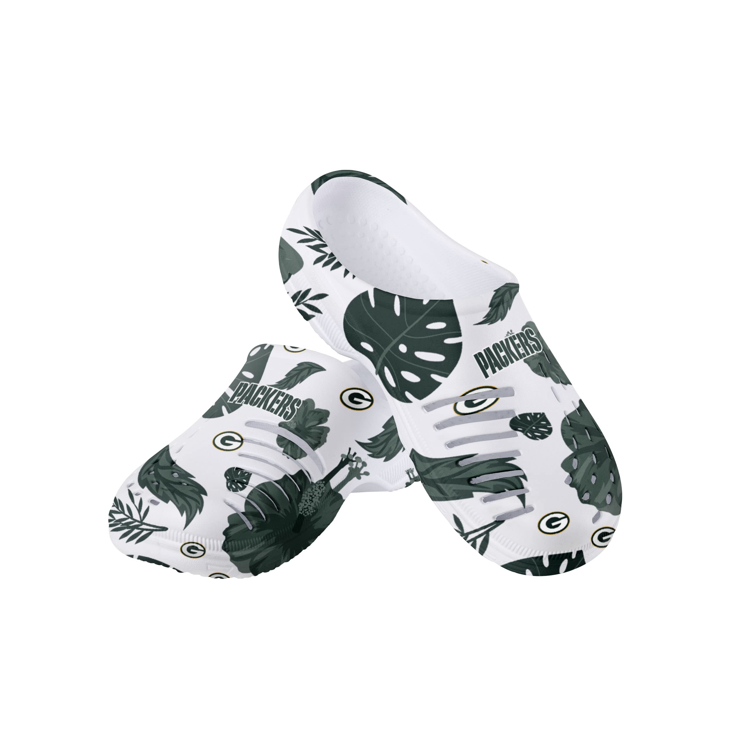 FOCO Women's NFL Team Logo Floral Garden Clog Sandals - Comfortable Waterproof Slip-On Shoes for Women, Perfect for Beach, Pool, Yard & Outdoor Activities