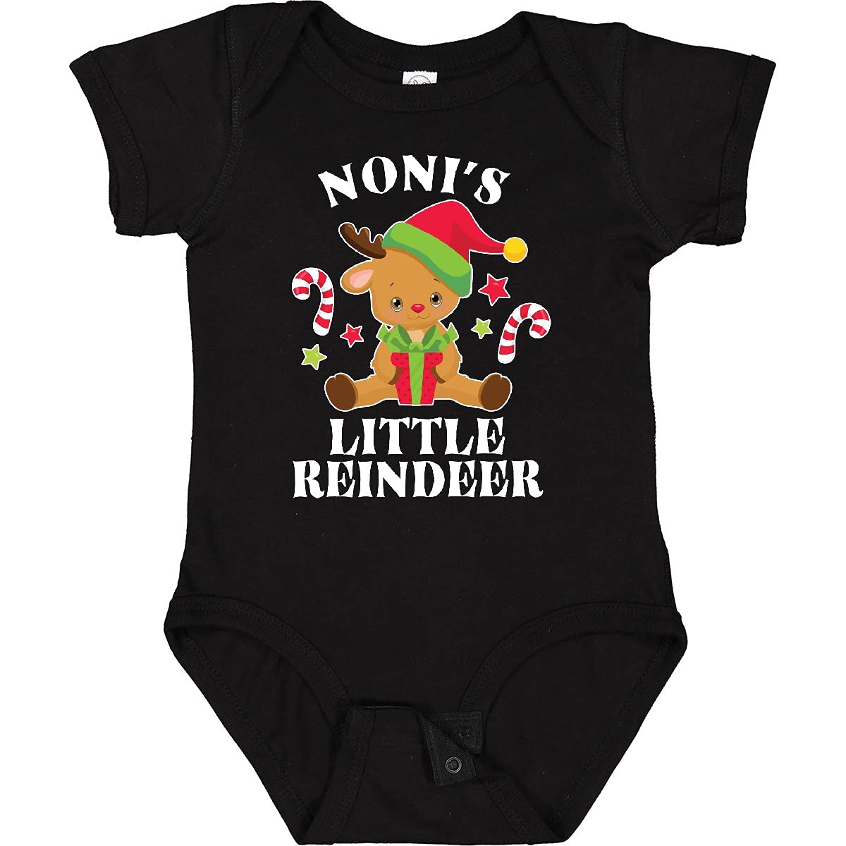 Inktastic Christmas Noni's Little Reindeer with Candy Canes Baby Bodysuit - Cute Holiday Outfit for Infants & Toddlers - Perfect for Family Photos, Christmas Parties & Festive Celebrations