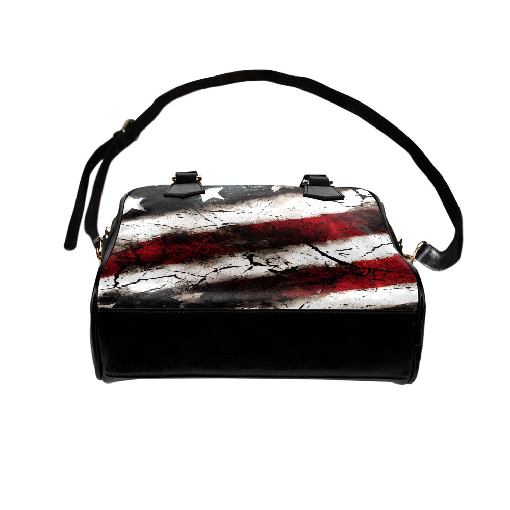 Vintage Grunge USA Shoulder Handbag for Women - Trendy Crossbody Purse for Casual Outfits, Travel & Everyday Use