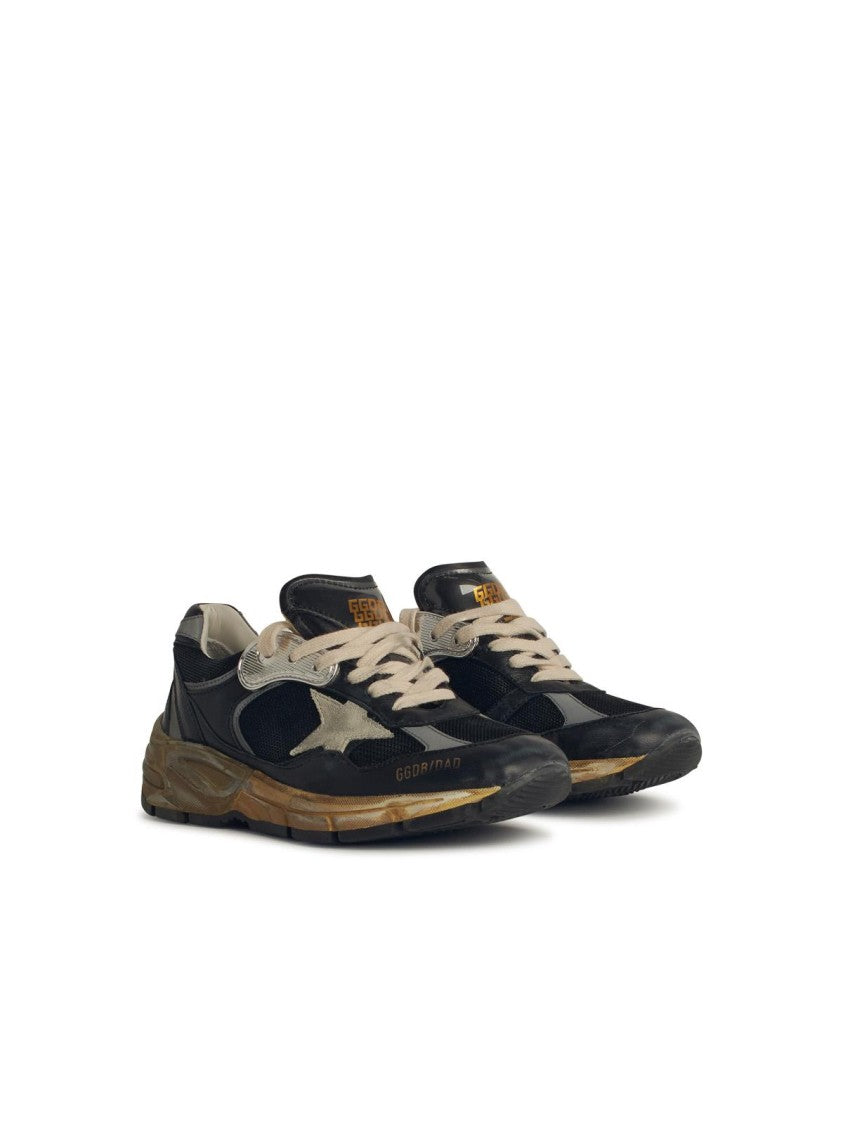 Running Dad Black Leather Blend Sneakers - Comfortable Men's Casual Shoes for Walking, Jogging & Daily Wear | Perfect Father's Day Gift